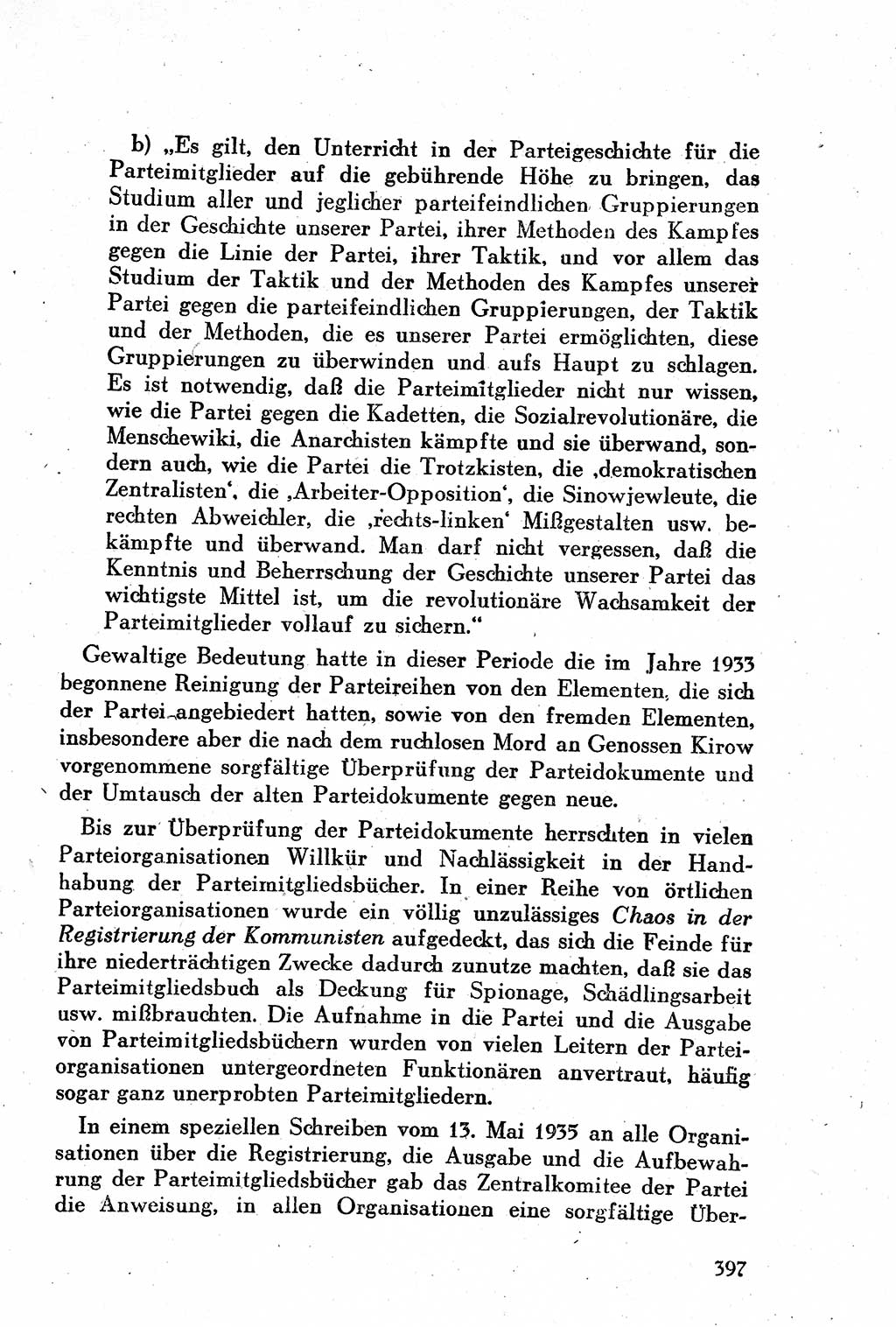 Geschichte der Kommunistischen Partei der Sowjetunion (KPdSU) [Sowjetische Besatzungszone (SBZ) Deutschlands] 1946, Seite 397 (Gesch. KPdSU SBZ Dtl. 1946, S. 397)