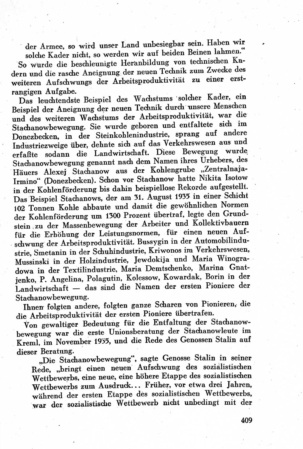 Geschichte der Kommunistischen Partei der Sowjetunion (KPdSU) [Sowjetische Besatzungszone (SBZ) Deutschlands] 1946, Seite 409 (Gesch. KPdSU SBZ Dtl. 1946, S. 409)