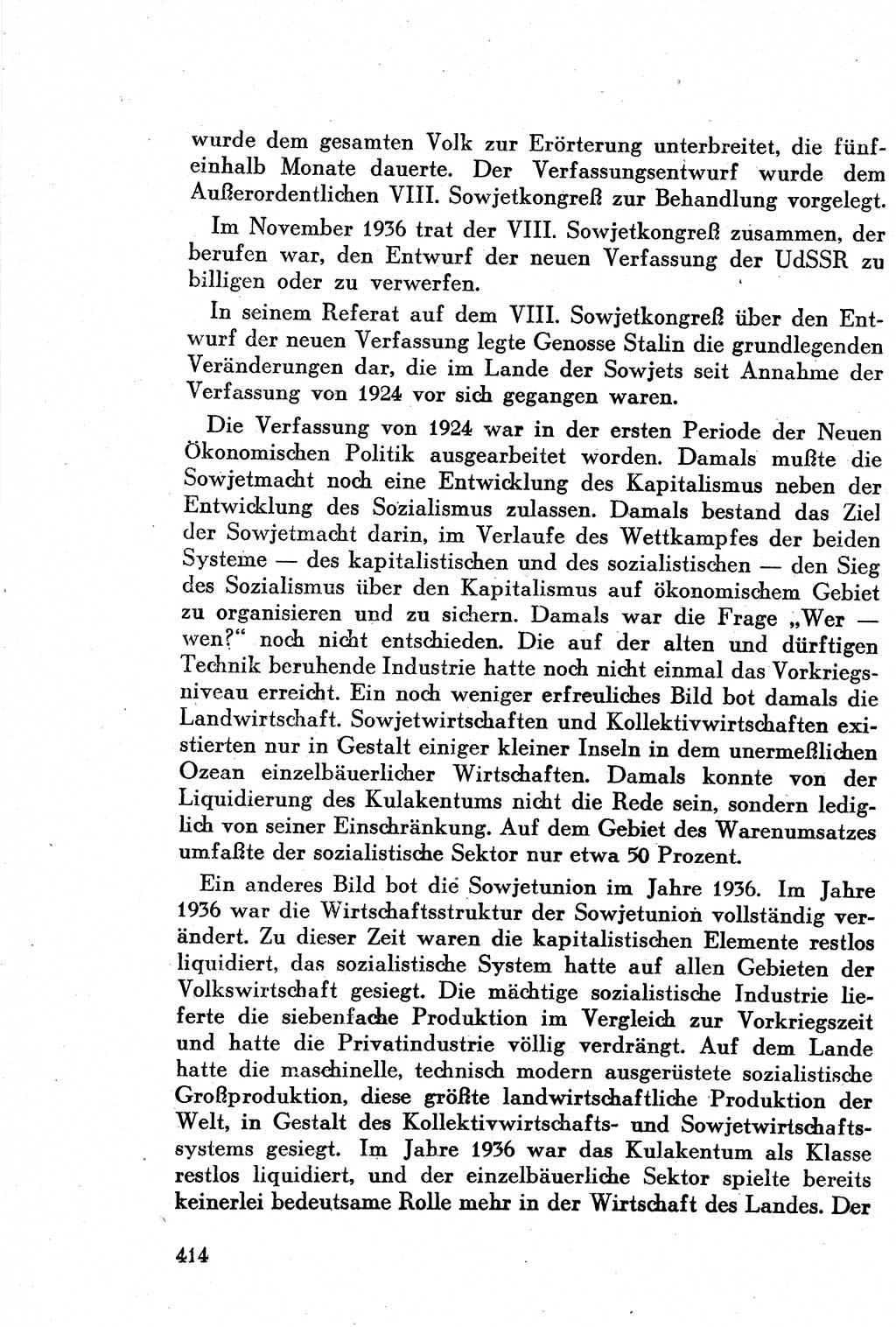 Geschichte der Kommunistischen Partei der Sowjetunion (KPdSU) [Sowjetische Besatzungszone (SBZ) Deutschlands] 1946, Seite 414 (Gesch. KPdSU SBZ Dtl. 1946, S. 414)