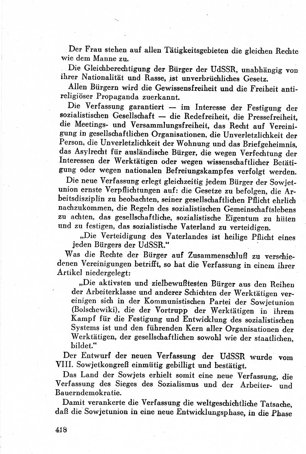 Geschichte der Kommunistischen Partei der Sowjetunion (KPdSU) [Sowjetische Besatzungszone (SBZ) Deutschlands] 1946, Seite 418 (Gesch. KPdSU SBZ Dtl. 1946, S. 418)