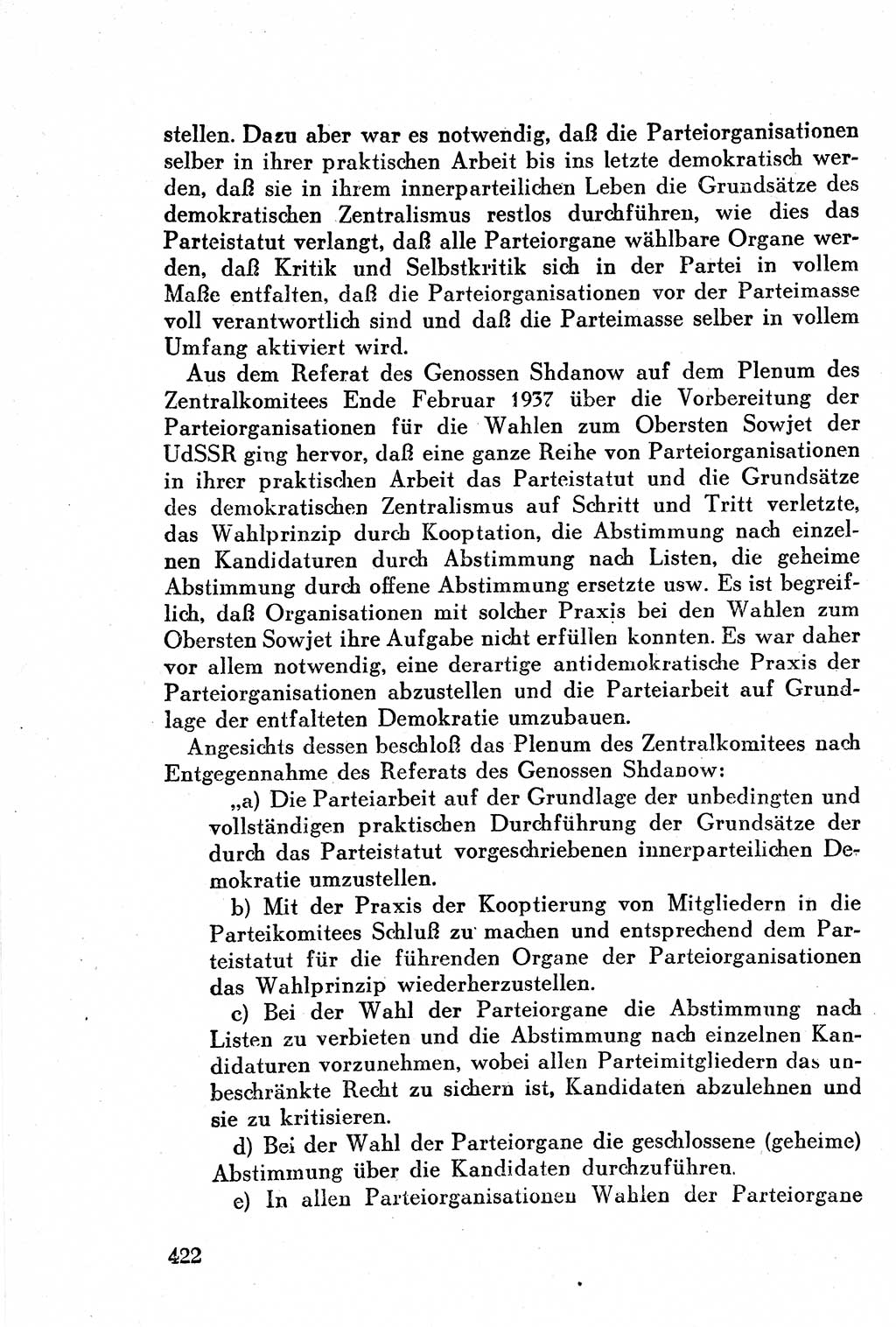 Geschichte der Kommunistischen Partei der Sowjetunion (KPdSU) [Sowjetische Besatzungszone (SBZ) Deutschlands] 1946, Seite 422 (Gesch. KPdSU SBZ Dtl. 1946, S. 422)