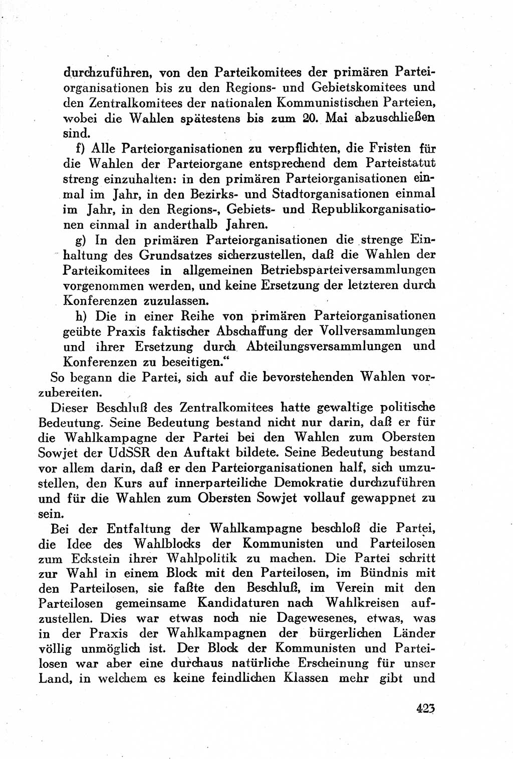 Geschichte der Kommunistischen Partei der Sowjetunion (KPdSU) [Sowjetische Besatzungszone (SBZ) Deutschlands] 1946, Seite 423 (Gesch. KPdSU SBZ Dtl. 1946, S. 423)