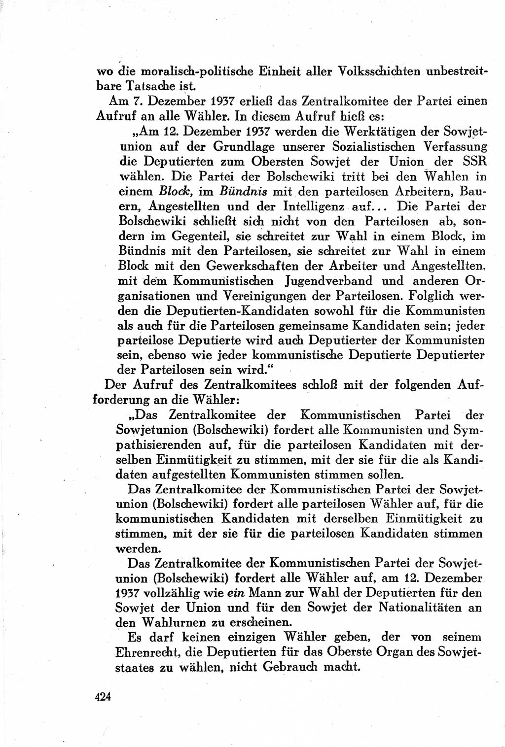 Geschichte der Kommunistischen Partei der Sowjetunion (KPdSU) [Sowjetische Besatzungszone (SBZ) Deutschlands] 1946, Seite 424 (Gesch. KPdSU SBZ Dtl. 1946, S. 424)