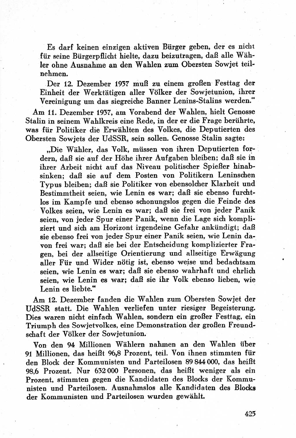 Geschichte der Kommunistischen Partei der Sowjetunion (KPdSU) [Sowjetische Besatzungszone (SBZ) Deutschlands] 1946, Seite 425 (Gesch. KPdSU SBZ Dtl. 1946, S. 425)