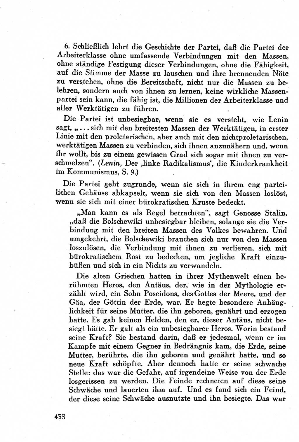 Geschichte der Kommunistischen Partei der Sowjetunion (KPdSU) [Sowjetische Besatzungszone (SBZ) Deutschlands] 1946, Seite 438 (Gesch. KPdSU SBZ Dtl. 1946, S. 438)