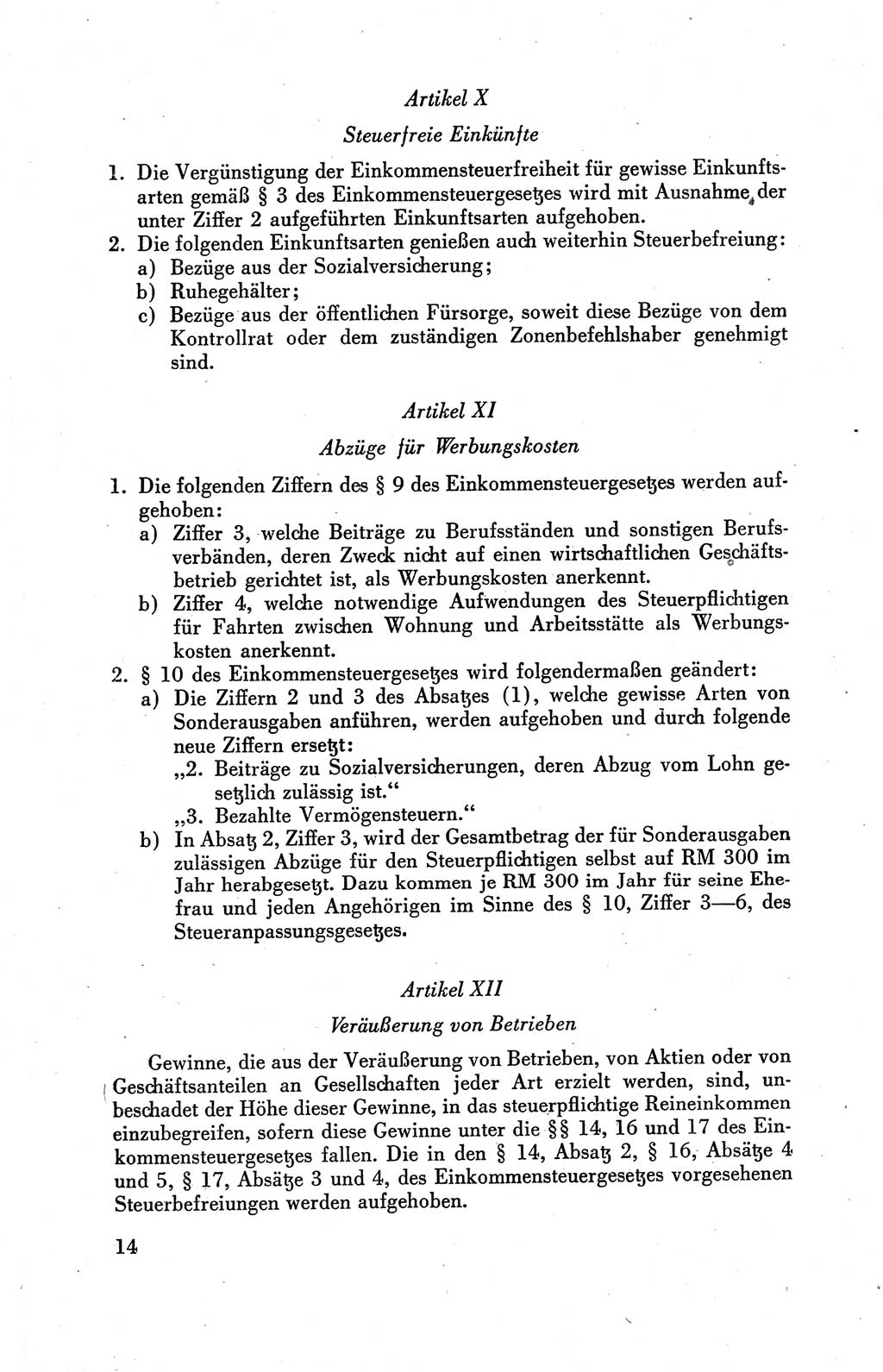 Der Alliierte Kontrollrat für Deutschland - Die Alliierte Kommandantur der Stadt Berlin, Kommuniqués, Gesetze, Direktiven, Befehle, Anordnungen, Sammelheft 2 1946, Seite 14 (AKR Dtl., All. Kdtr. Bln., 1946, S. 14)