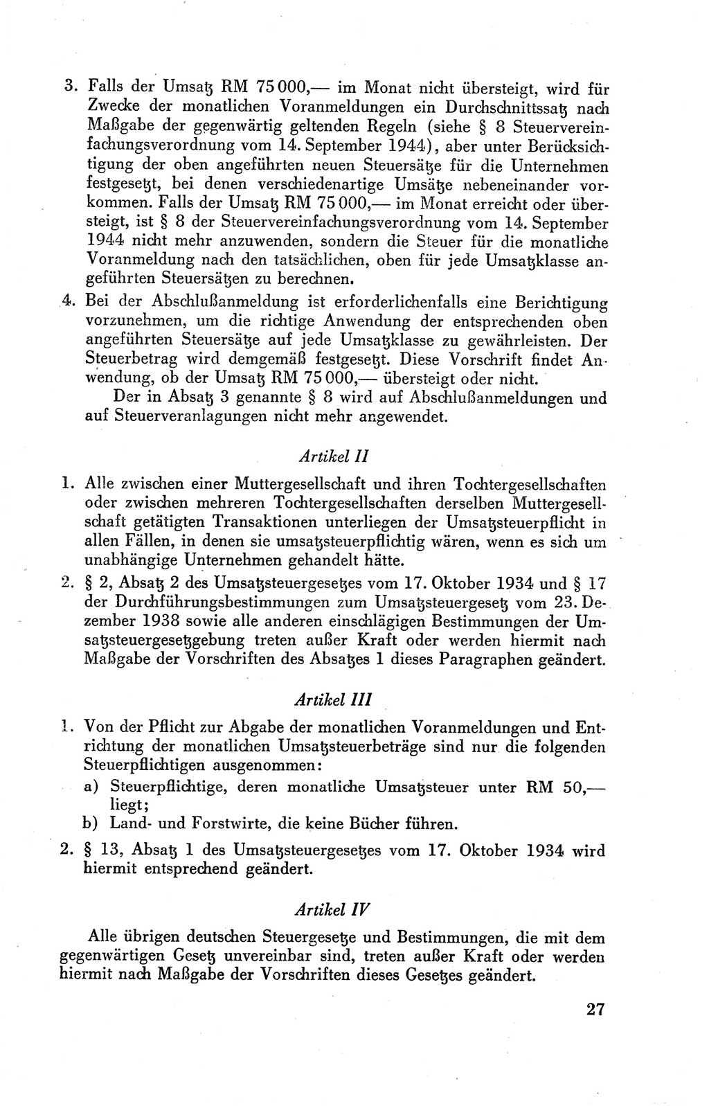 Der Alliierte Kontrollrat für Deutschland - Die Alliierte Kommandantur der Stadt Berlin, Kommuniqués, Gesetze, Direktiven, Befehle, Anordnungen, Sammelheft 2 1946, Seite 27 (AKR Dtl., All. Kdtr. Bln., 1946, S. 27)