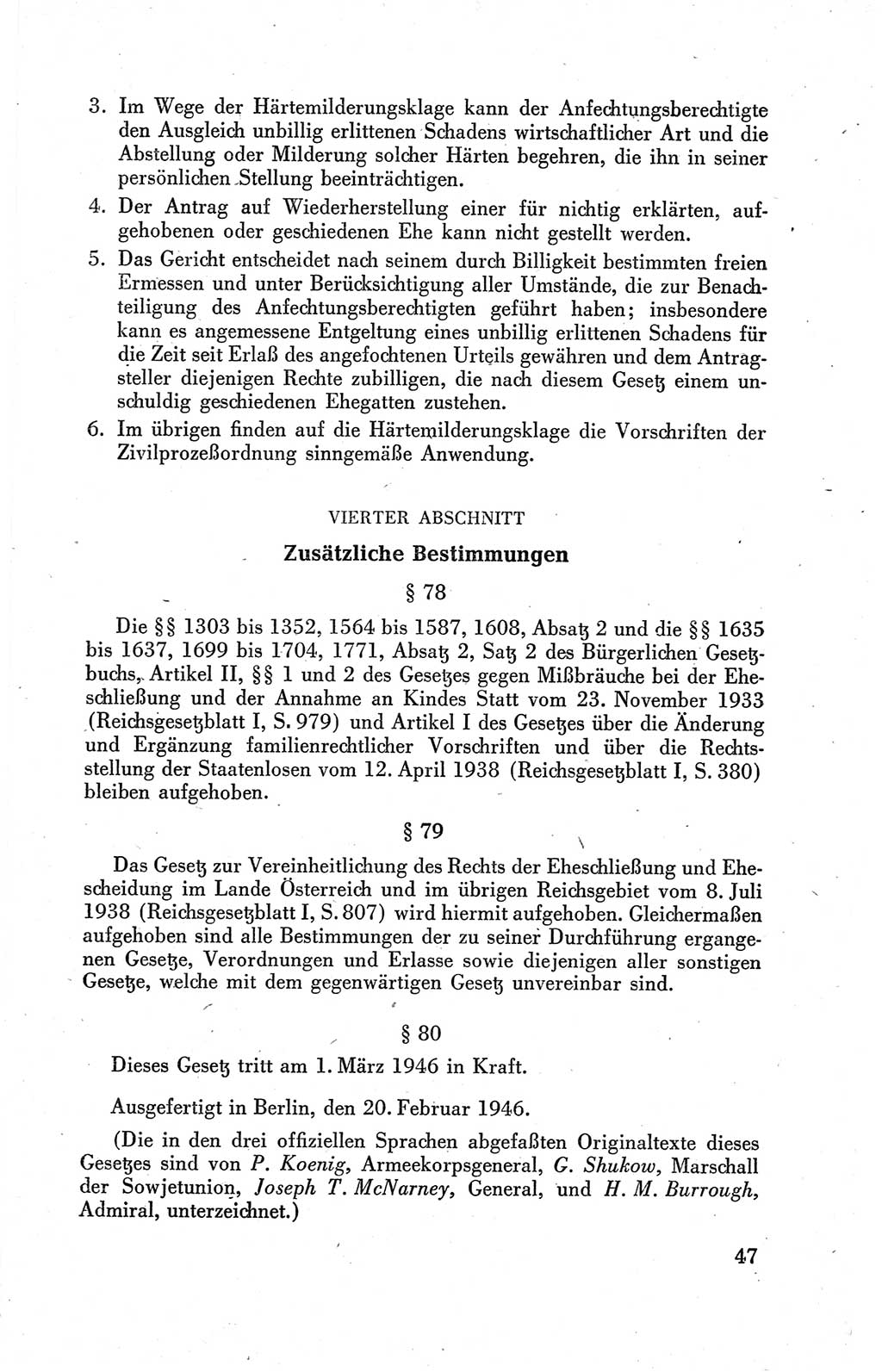 Der Alliierte Kontrollrat für Deutschland - Die Alliierte Kommandantur der Stadt Berlin, Kommuniqués, Gesetze, Direktiven, Befehle, Anordnungen, Sammelheft 2 1946, Seite 47 (AKR Dtl., All. Kdtr. Bln., 1946, S. 47)