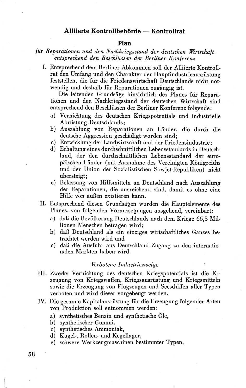 Der Alliierte Kontrollrat für Deutschland - Die Alliierte Kommandantur der Stadt Berlin, Kommuniqués, Gesetze, Direktiven, Befehle, Anordnungen, Sammelheft 2 1946, Seite 58 (AKR Dtl., All. Kdtr. Bln., 1946, S. 58)