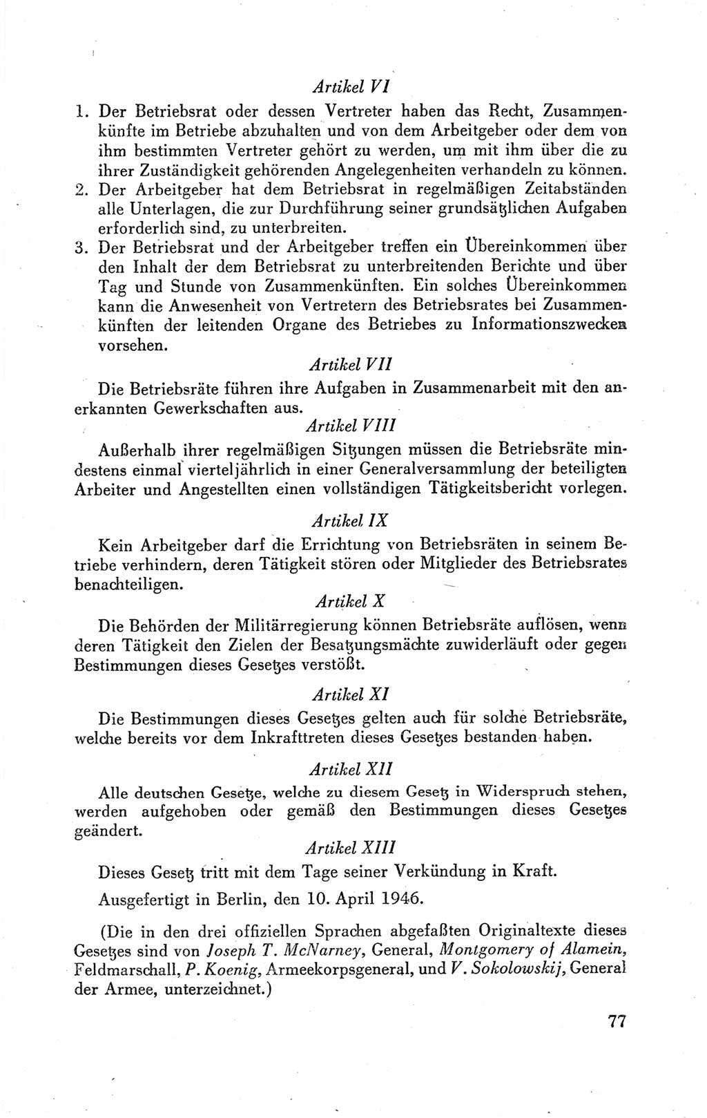 Der Alliierte Kontrollrat für Deutschland - Die Alliierte Kommandantur der Stadt Berlin, Kommuniqués, Gesetze, Direktiven, Befehle, Anordnungen, Sammelheft 2 1946, Seite 77 (AKR Dtl., All. Kdtr. Bln., 1946, S. 77)