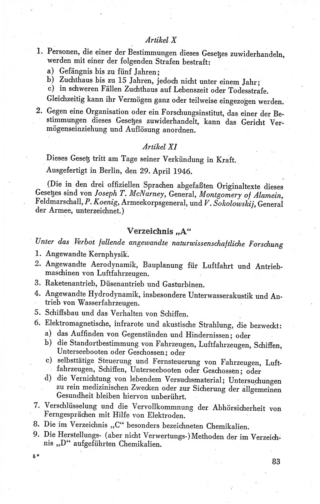 Der Alliierte Kontrollrat für Deutschland - Die Alliierte Kommandantur der Stadt Berlin, Kommuniqués, Gesetze, Direktiven, Befehle, Anordnungen, Sammelheft 2 1946, Seite 83 (AKR Dtl., All. Kdtr. Bln., 1946, S. 83)