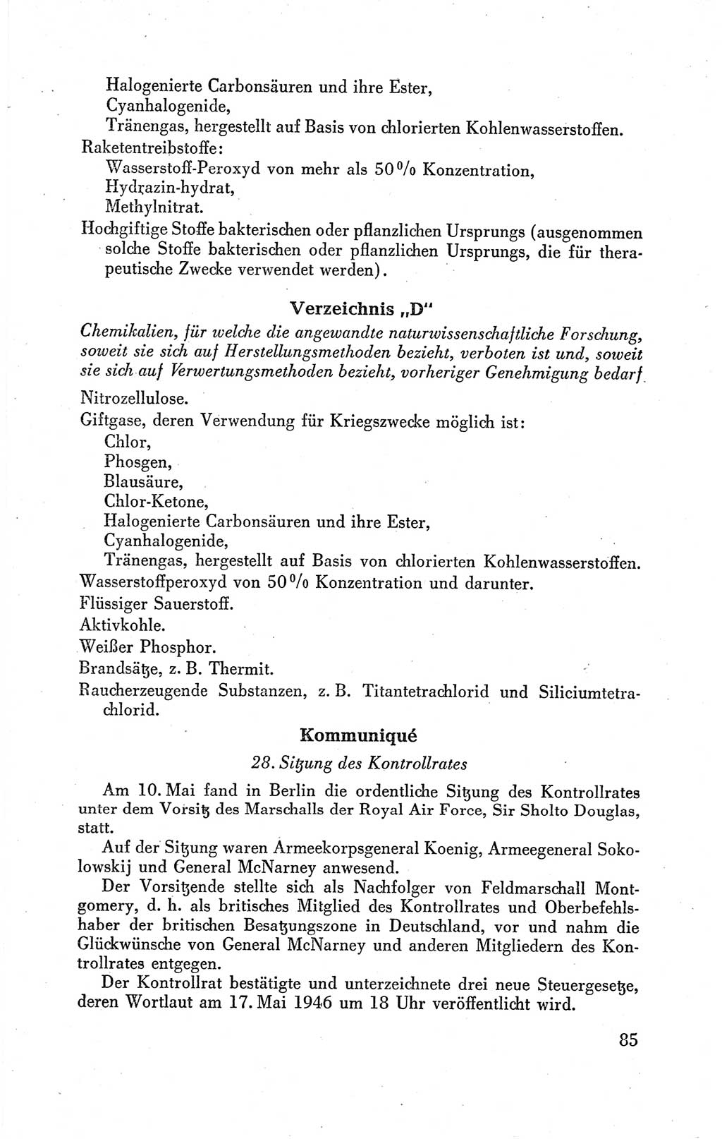 Der Alliierte Kontrollrat für Deutschland - Die Alliierte Kommandantur der Stadt Berlin, Kommuniqués, Gesetze, Direktiven, Befehle, Anordnungen, Sammelheft 2 1946, Seite 85 (AKR Dtl., All. Kdtr. Bln., 1946, S. 85)