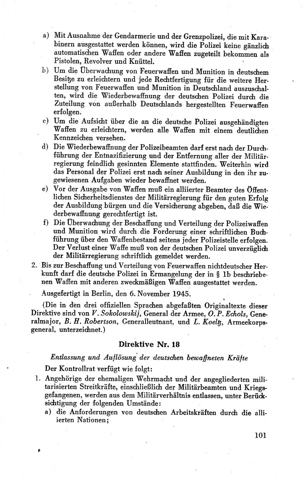 Der Alliierte Kontrollrat für Deutschland - Die Alliierte Kommandantur der Stadt Berlin, Kommuniqués, Gesetze, Direktiven, Befehle, Anordnungen, Sammelheft 2 1946, Seite 101 (AKR Dtl., All. Kdtr. Bln., 1946, S. 101)