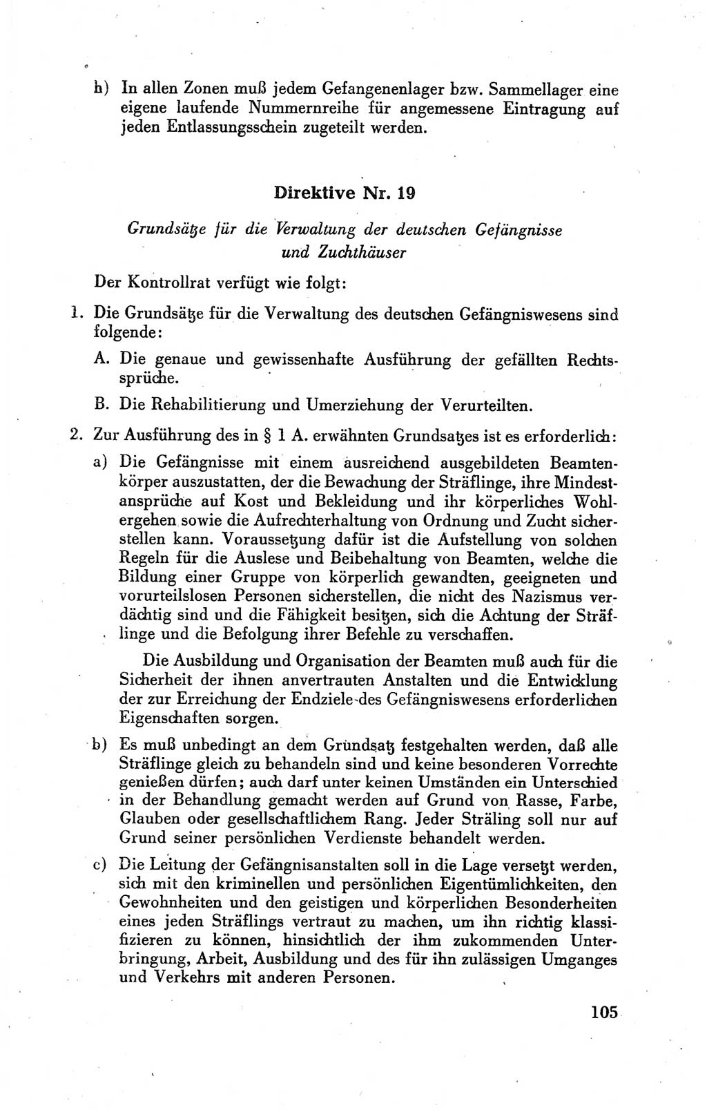 Der Alliierte Kontrollrat für Deutschland - Die Alliierte Kommandantur der Stadt Berlin, Kommuniqués, Gesetze, Direktiven, Befehle, Anordnungen, Sammelheft 2 1946, Seite 105 (AKR Dtl., All. Kdtr. Bln., 1946, S. 105)