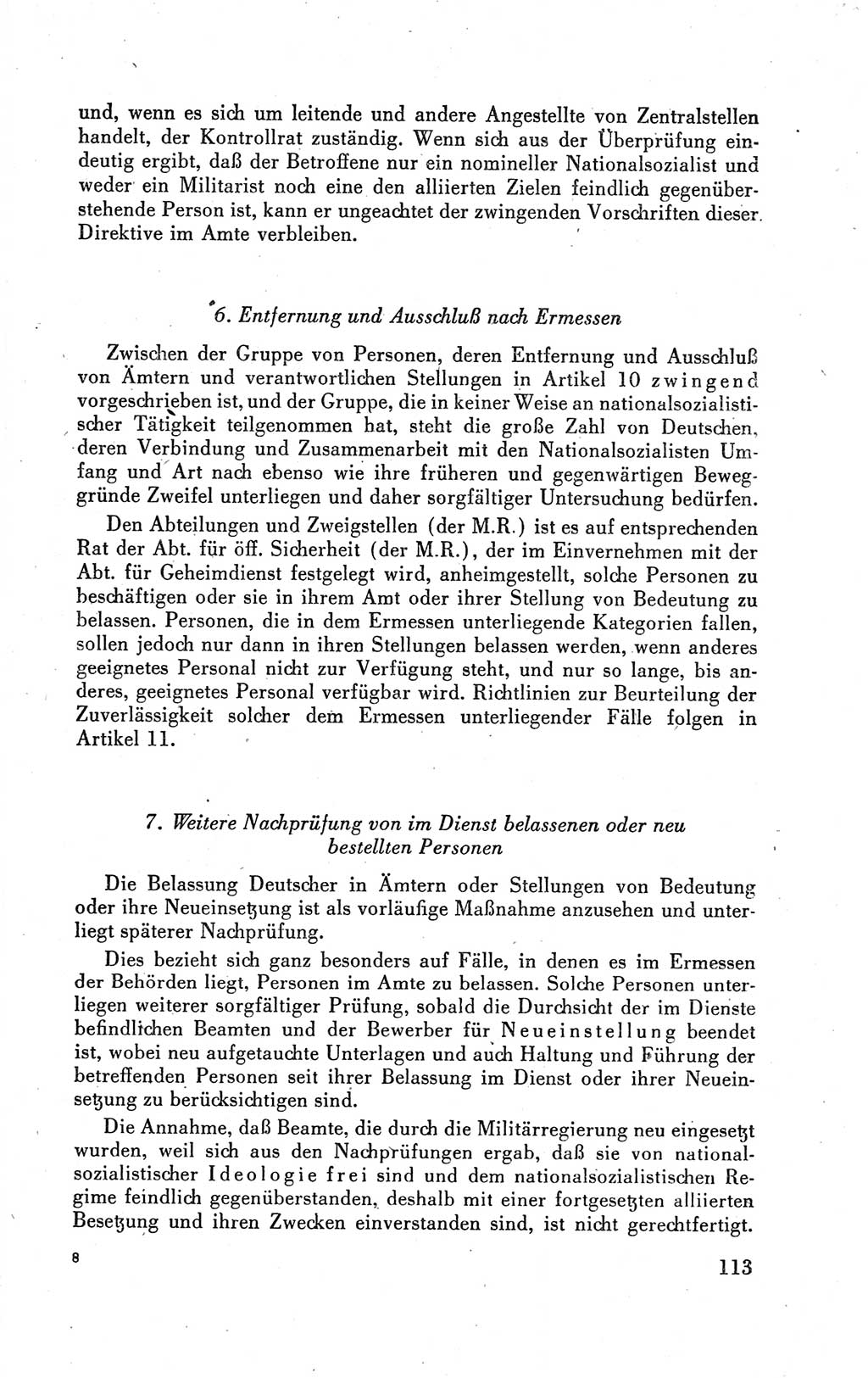 Der Alliierte Kontrollrat für Deutschland - Die Alliierte Kommandantur der Stadt Berlin, Kommuniqués, Gesetze, Direktiven, Befehle, Anordnungen, Sammelheft 2 1946, Seite 113 (AKR Dtl., All. Kdtr. Bln., 1946, S. 113)