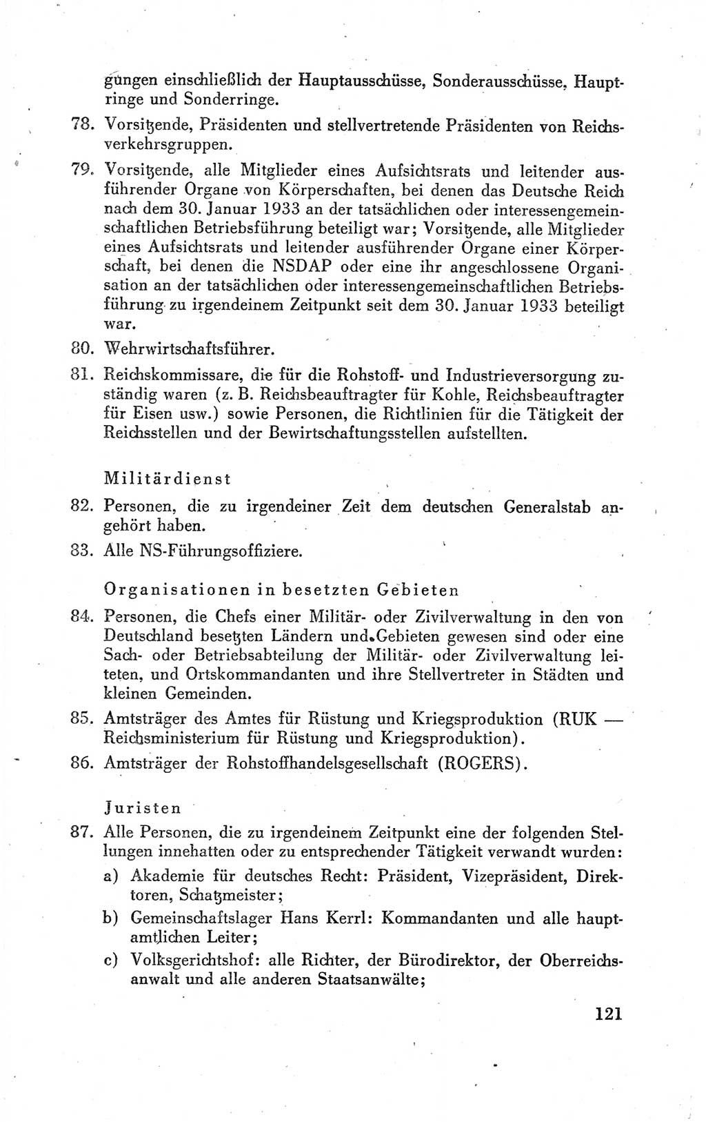 Der Alliierte Kontrollrat für Deutschland - Die Alliierte Kommandantur der Stadt Berlin, Kommuniqués, Gesetze, Direktiven, Befehle, Anordnungen, Sammelheft 2 1946, Seite 121 (AKR Dtl., All. Kdtr. Bln., 1946, S. 121)