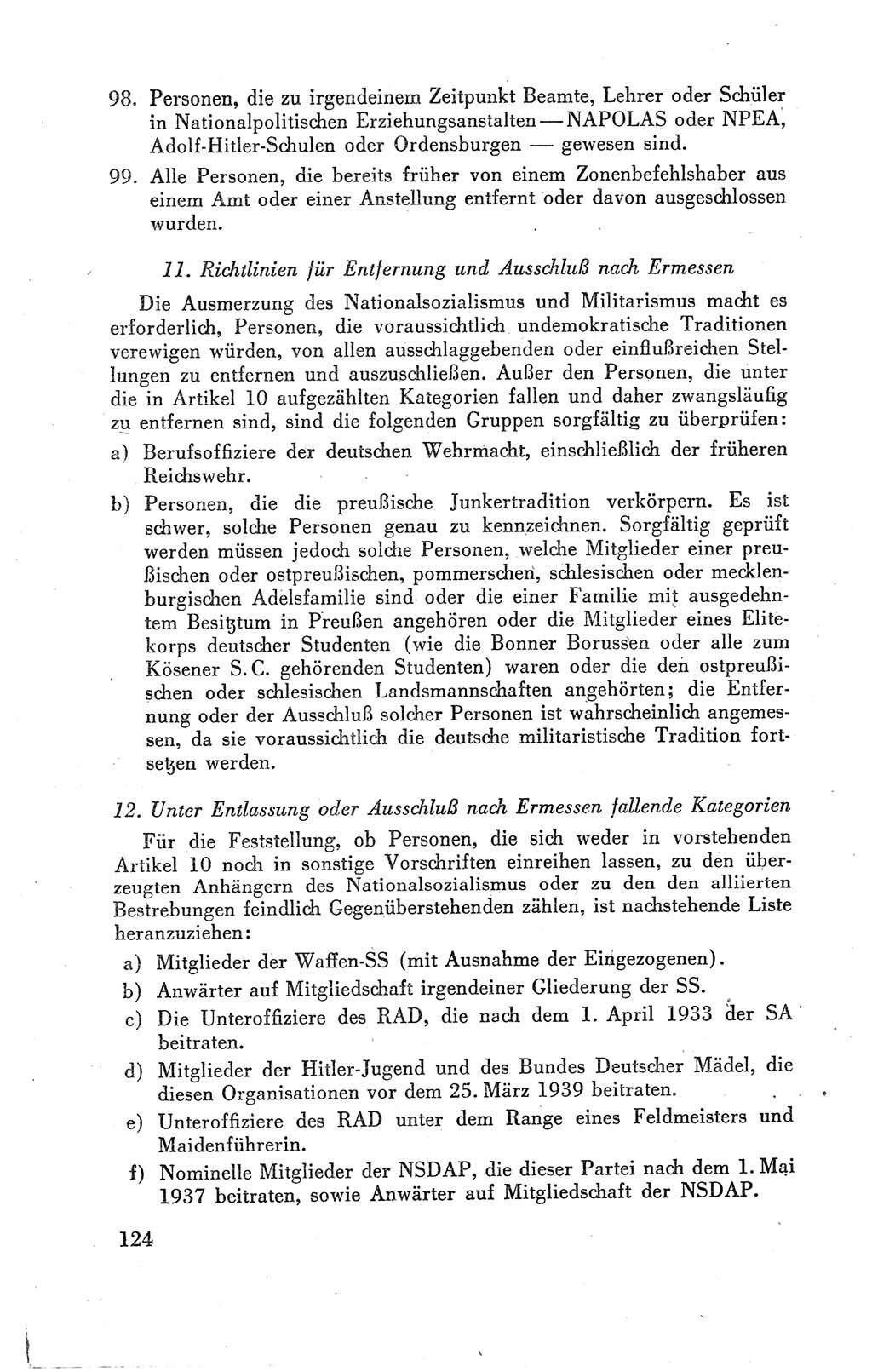 Der Alliierte Kontrollrat für Deutschland - Die Alliierte Kommandantur der Stadt Berlin, Kommuniqués, Gesetze, Direktiven, Befehle, Anordnungen, Sammelheft 2 1946, Seite 124 (AKR Dtl., All. Kdtr. Bln., 1946, S. 124)