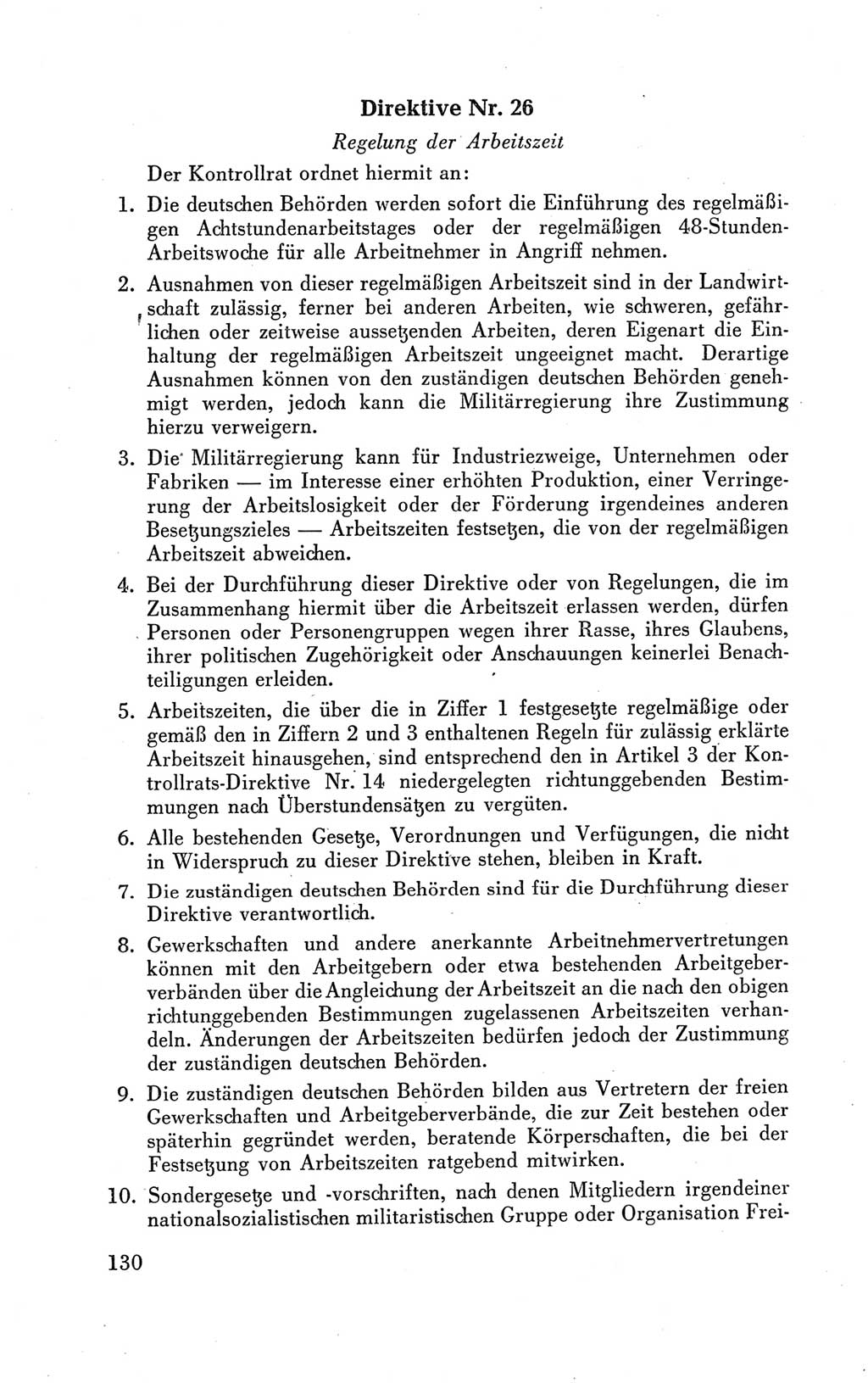 Der Alliierte Kontrollrat für Deutschland - Die Alliierte Kommandantur der Stadt Berlin, Kommuniqués, Gesetze, Direktiven, Befehle, Anordnungen, Sammelheft 2 1946, Seite 130 (AKR Dtl., All. Kdtr. Bln., 1946, S. 130)