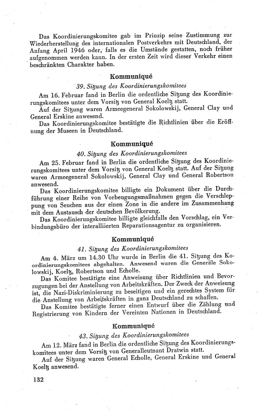 Der Alliierte Kontrollrat für Deutschland - Die Alliierte Kommandantur der Stadt Berlin, Kommuniqués, Gesetze, Direktiven, Befehle, Anordnungen, Sammelheft 2 1946, Seite 132 (AKR Dtl., All. Kdtr. Bln., 1946, S. 132)