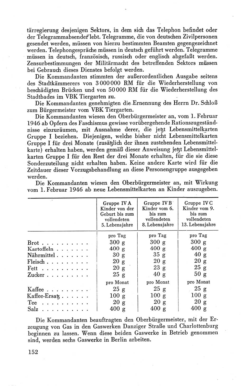 Der Alliierte Kontrollrat für Deutschland - Die Alliierte Kommandantur der Stadt Berlin, Kommuniqués, Gesetze, Direktiven, Befehle, Anordnungen, Sammelheft 2 1946, Seite 152 (AKR Dtl., All. Kdtr. Bln., 1946, S. 152)