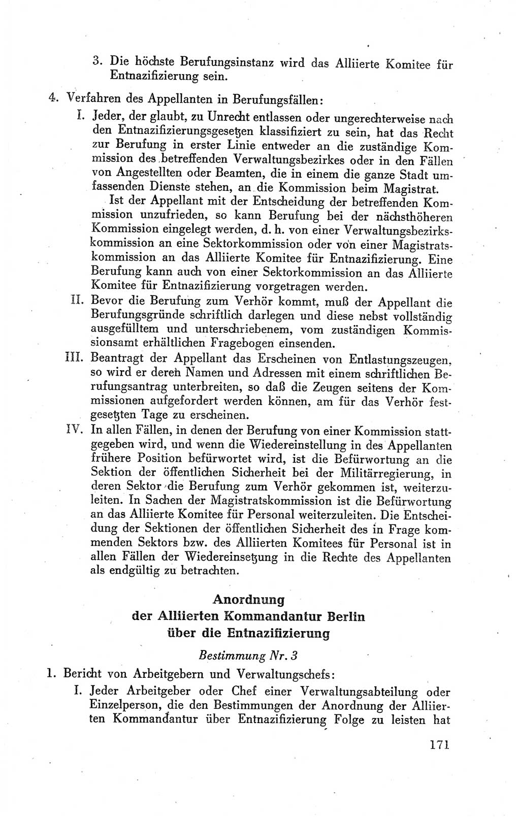 Der Alliierte Kontrollrat für Deutschland - Die Alliierte Kommandantur der Stadt Berlin, Kommuniqués, Gesetze, Direktiven, Befehle, Anordnungen, Sammelheft 2 1946, Seite 171 (AKR Dtl., All. Kdtr. Bln., 1946, S. 171)