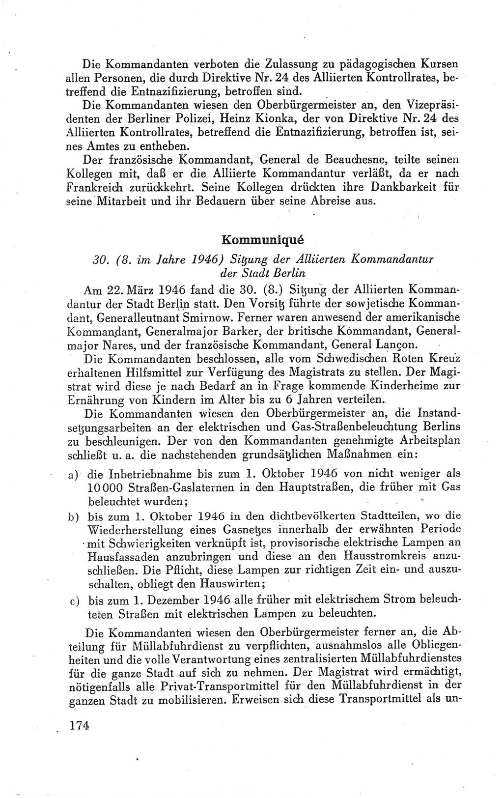 Der Alliierte Kontrollrat für Deutschland - Die Alliierte Kommandantur der Stadt Berlin, Kommuniqués, Gesetze, Direktiven, Befehle, Anordnungen, Sammelheft 2 1946, Seite 174 (AKR Dtl., All. Kdtr. Bln., 1946, S. 174)