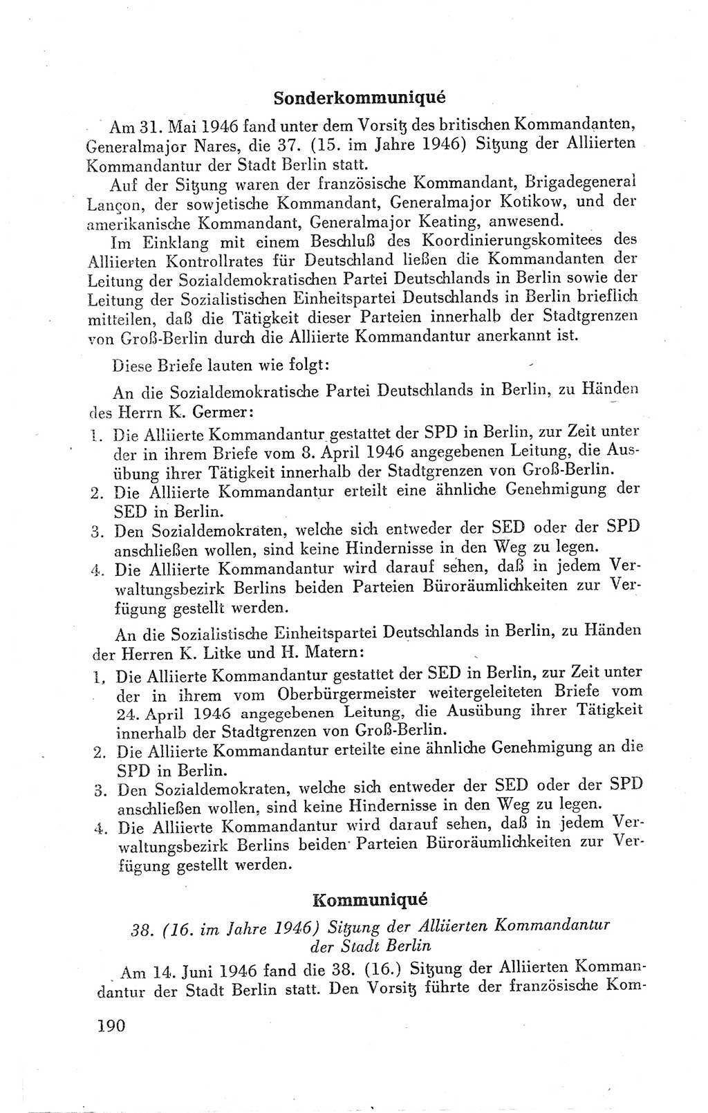 Der Alliierte Kontrollrat für Deutschland - Die Alliierte Kommandantur der Stadt Berlin, Kommuniqués, Gesetze, Direktiven, Befehle, Anordnungen, Sammelheft 2 1946, Seite 190 (AKR Dtl., All. Kdtr. Bln., 1946, S. 190)