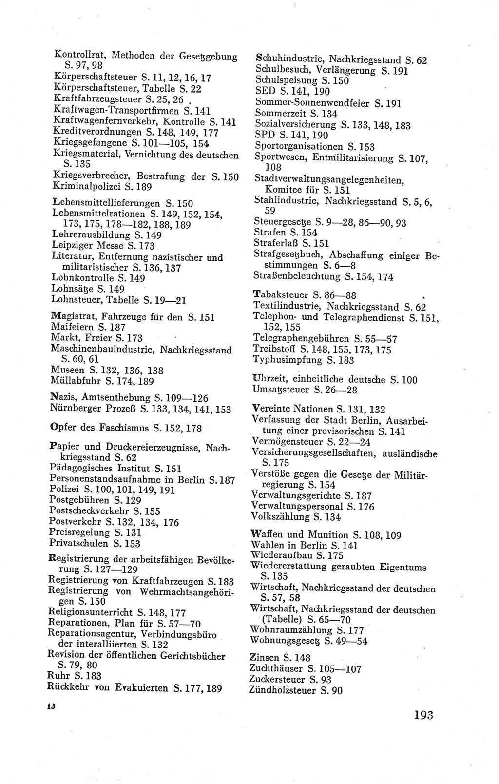Der Alliierte Kontrollrat für Deutschland - Die Alliierte Kommandantur der Stadt Berlin, Kommuniqués, Gesetze, Direktiven, Befehle, Anordnungen, Sammelheft 2 1946, Seite 193 (AKR Dtl., All. Kdtr. Bln., 1946, S. 193)