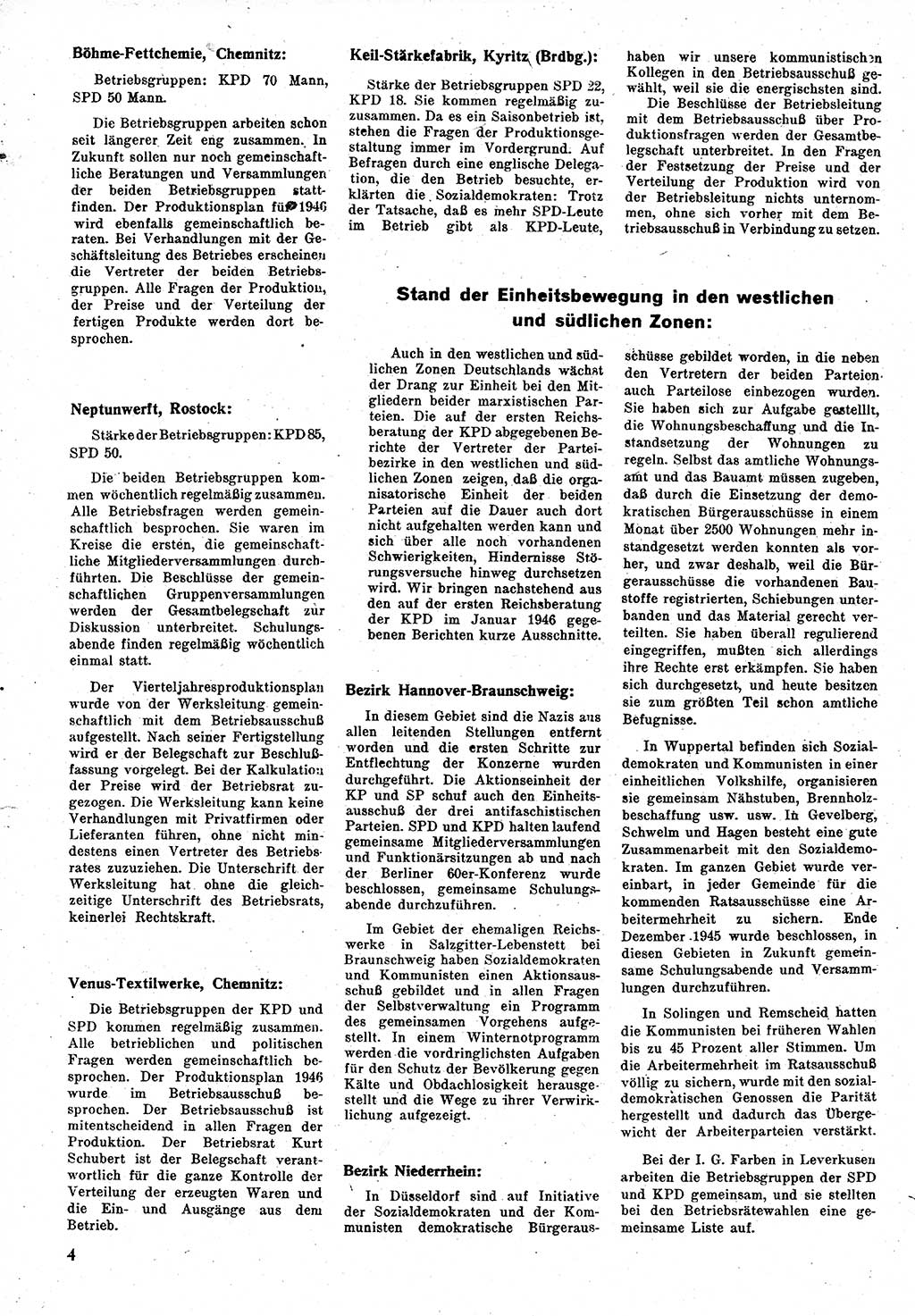 Neuer Weg (NW), Monatsschrift für aktuelle Fragen der Arbeiterbewegung [Zentralkomitee (ZK) Kommunistische Partei Deutschlands (KPD), Sozialistische Einheitspartei Deutschlands (SED)], 1. Jahrgang [Sowjetische Besatzungszone (SBZ) Deutschlands] 1946, Heft 1/4 (NW ZK KPD SED SBZ Dtl. 1946, H. 1/4)