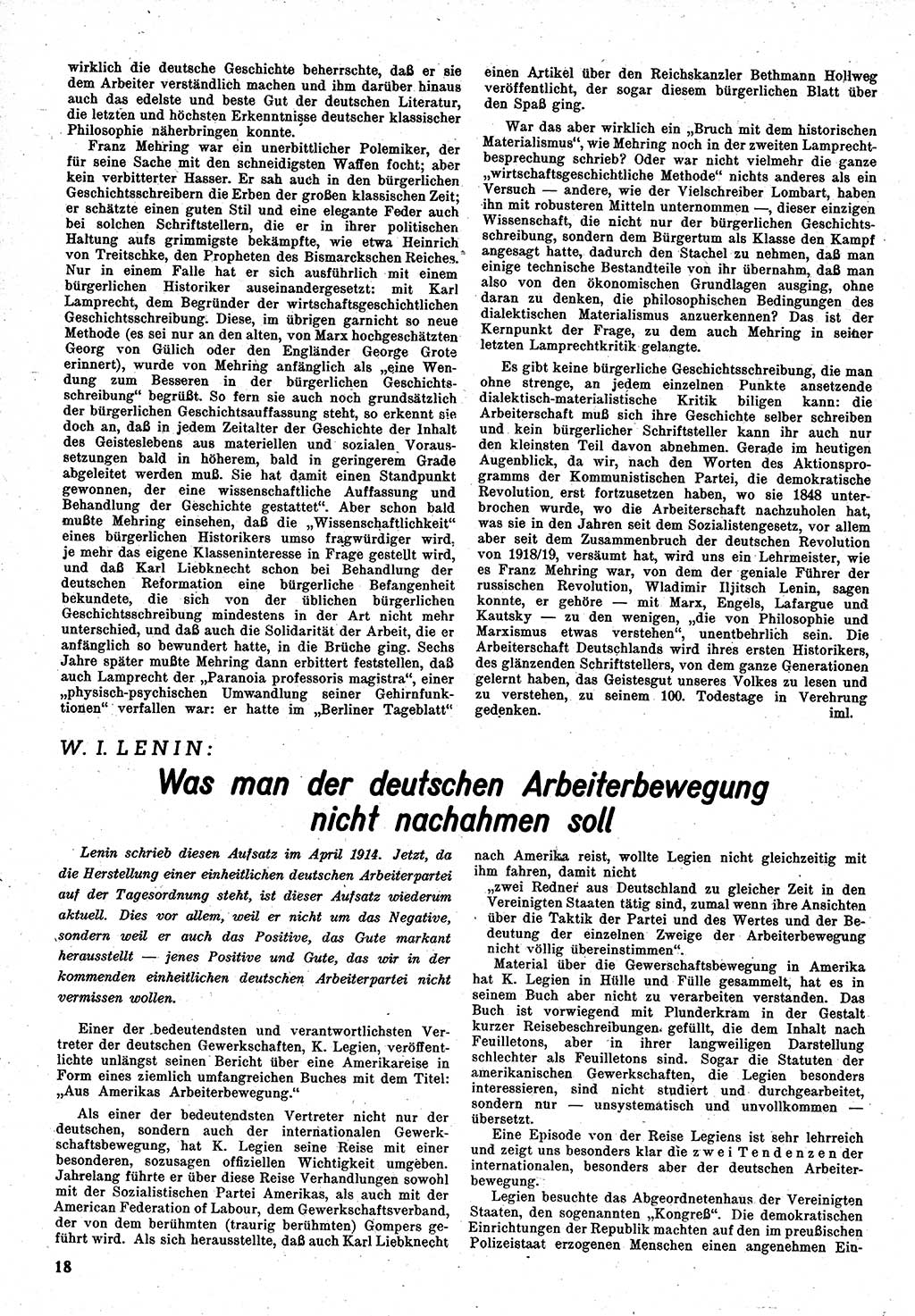 Neuer Weg (NW), Monatsschrift für aktuelle Fragen der Arbeiterbewegung [Zentralkomitee (ZK) Kommunistische Partei Deutschlands (KPD), Sozialistische Einheitspartei Deutschlands (SED)], 1. Jahrgang [Sowjetische Besatzungszone (SBZ) Deutschlands] 1946, Heft 1/18 (NW ZK KPD SED SBZ Dtl. 1946, H. 1/18)