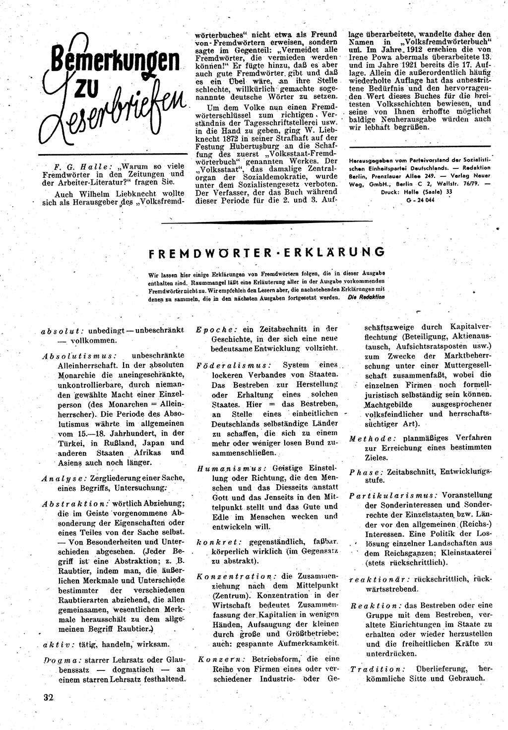 Neuer Weg (NW), Monatsschrift für aktuelle Fragen der Arbeiterbewegung [Zentralkomitee (ZK) Kommunistische Partei Deutschlands (KPD), Sozialistische Einheitspartei Deutschlands (SED)], 1. Jahrgang [Sowjetische Besatzungszone (SBZ) Deutschlands] 1946, Heft 3/32 (NW ZK KPD SED SBZ Dtl. 1946, H. 3/32)