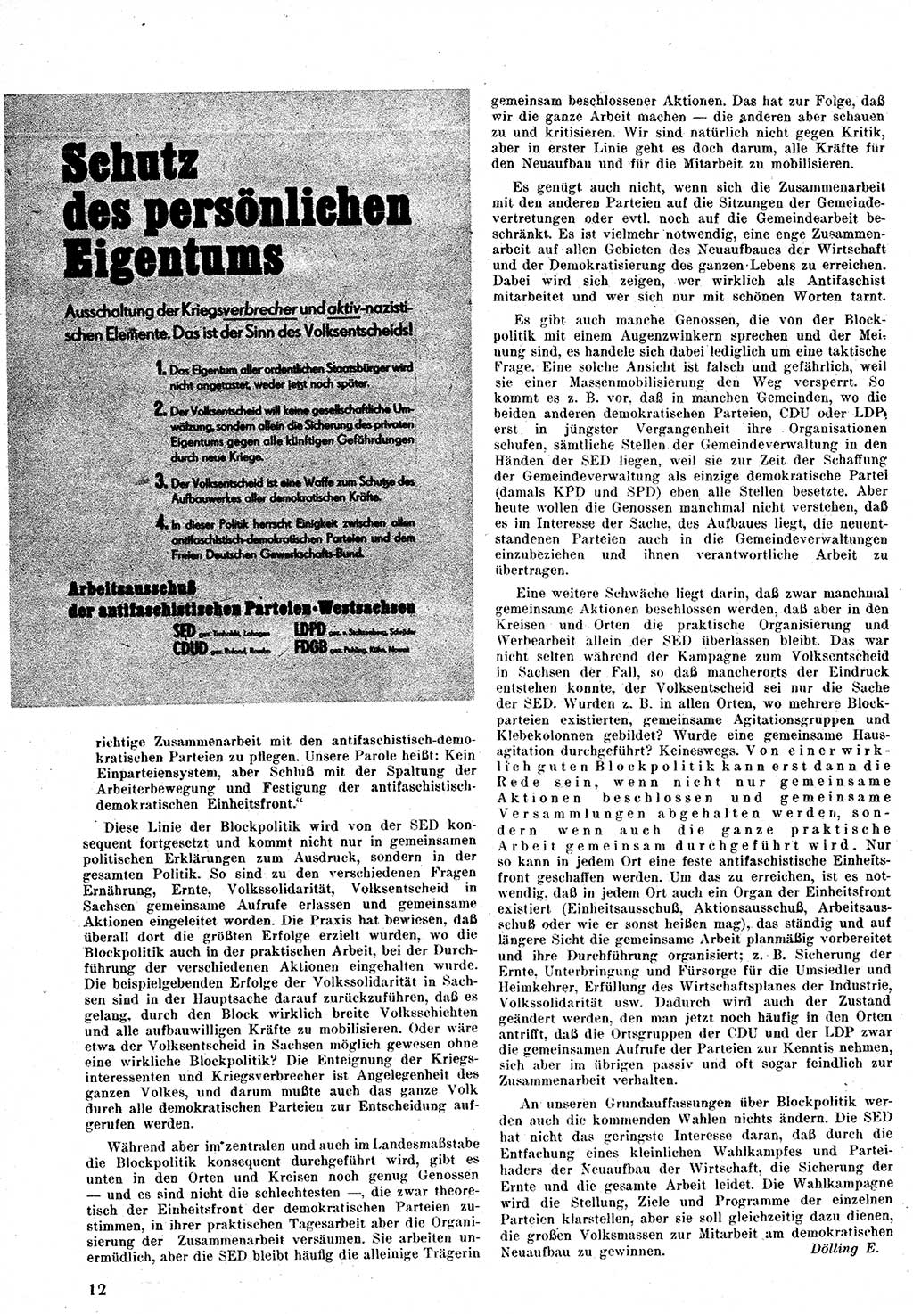 Neuer Weg (NW), Monatsschrift für aktuelle Fragen der Arbeiterbewegung [Zentralkomitee (ZK) Kommunistische Partei Deutschlands (KPD), Sozialistische Einheitspartei Deutschlands (SED)], 1. Jahrgang [Sowjetische Besatzungszone (SBZ) Deutschlands] 1946, Heft 4/12 (NW ZK KPD SED SBZ Dtl. 1946, H. 4/12)