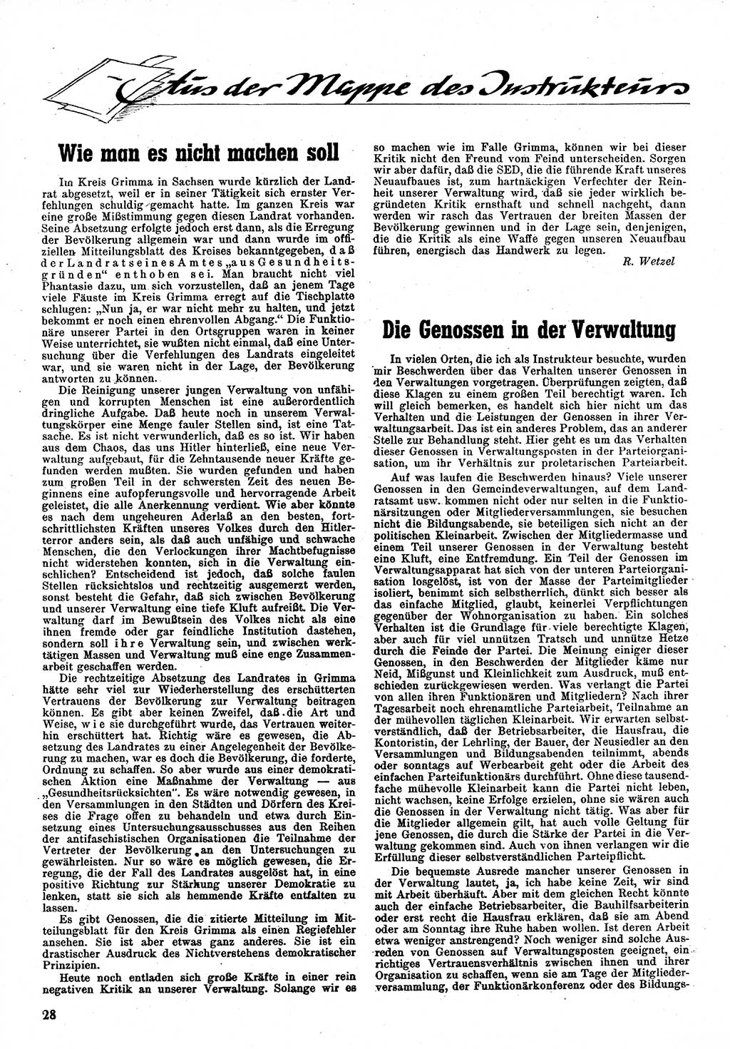 Neuer Weg (NW), Monatsschrift für aktuelle Fragen der Arbeiterbewegung [Zentralkomitee (ZK) Kommunistische Partei Deutschlands (KPD), Sozialistische Einheitspartei Deutschlands (SED)], 1. Jahrgang [Sowjetische Besatzungszone (SBZ) Deutschlands] 1946, Heft 5/28 (NW ZK KPD SED SBZ Dtl. 1946, H. 5/28)