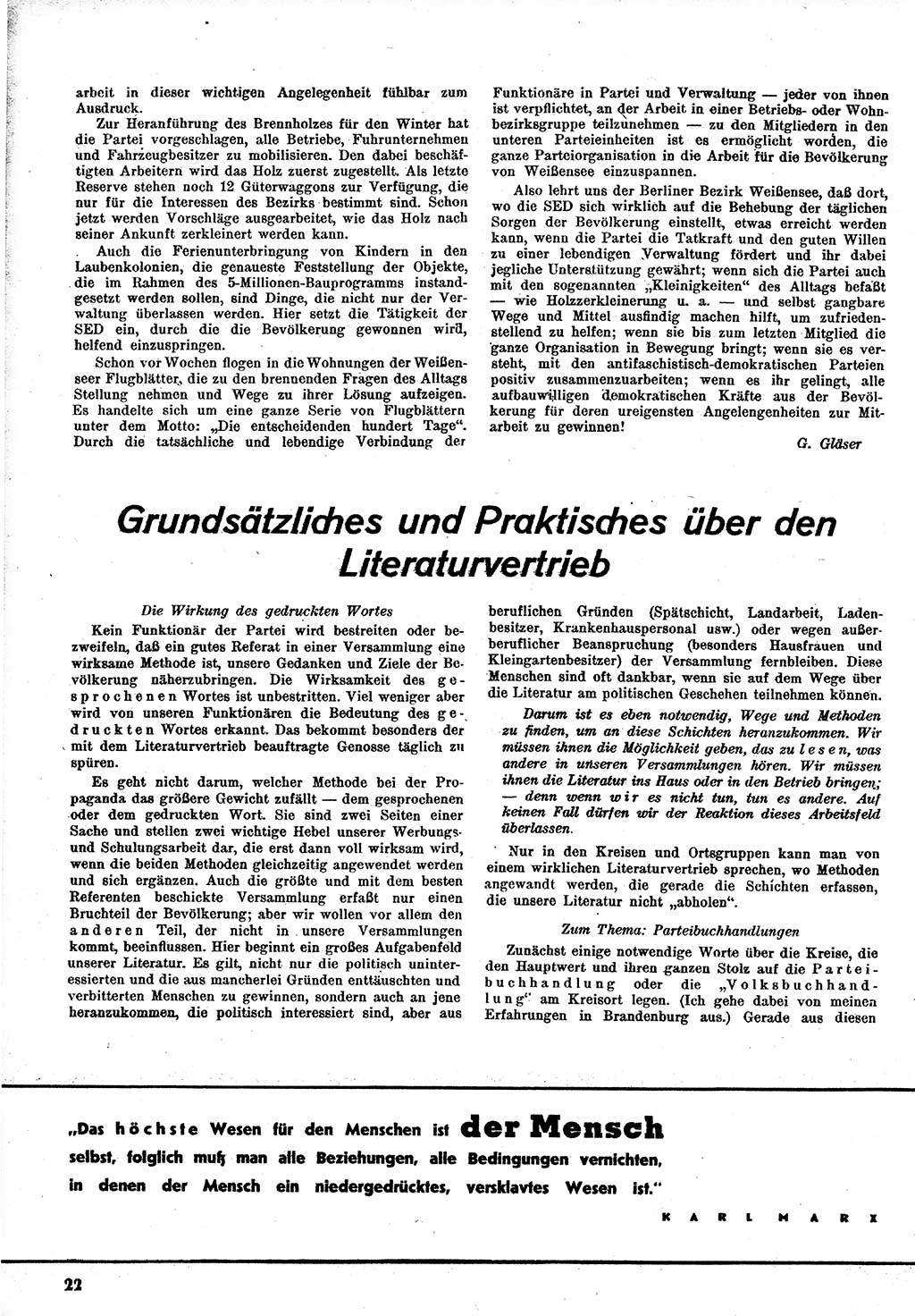Neuer Weg (NW), Monatsschrift für aktuelle Fragen der Arbeiterbewegung [Zentralkomitee (ZK) Kommunistische Partei Deutschlands (KPD), Sozialistische Einheitspartei Deutschlands (SED)], 1. Jahrgang [Sowjetische Besatzungszone (SBZ) Deutschlands] 1946, Heft 6/22 (NW ZK KPD SED SBZ Dtl. 1946, H. 6/22)