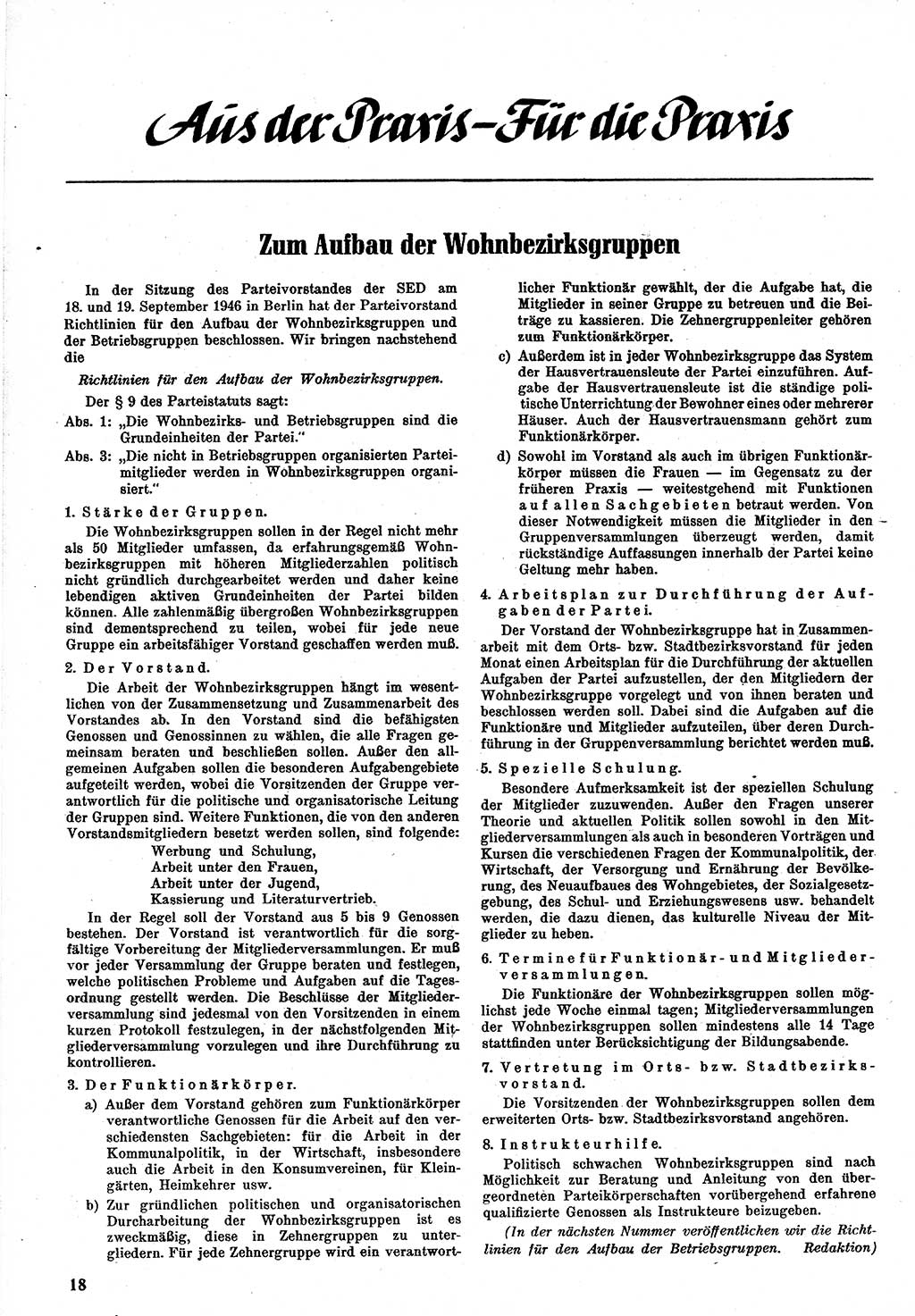 Neuer Weg (NW), Monatsschrift für aktuelle Fragen der Arbeiterbewegung [Zentralkomitee (ZK) Kommunistische Partei Deutschlands (KPD), Sozialistische Einheitspartei Deutschlands (SED)], 1. Jahrgang [Sowjetische Besatzungszone (SBZ) Deutschlands] 1946, Heft 7/18 (NW ZK KPD SED SBZ Dtl. 1946, H. 7/18)
