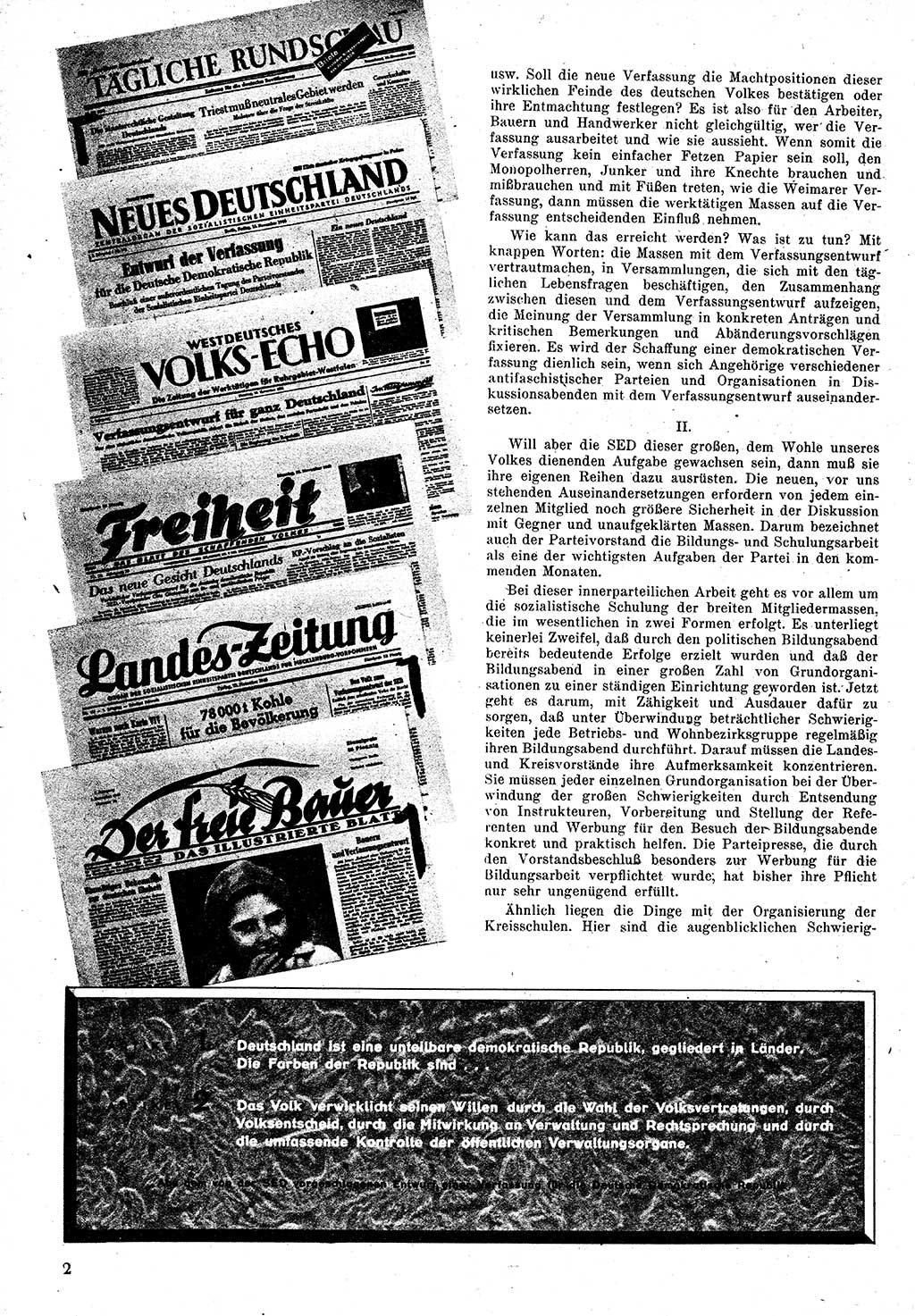 Neuer Weg (NW), Monatsschrift für aktuelle Fragen der Arbeiterbewegung [Zentralkomitee (ZK) Kommunistische Partei Deutschlands (KPD), Sozialistische Einheitspartei Deutschlands (SED)], 1. Jahrgang [Sowjetische Besatzungszone (SBZ) Deutschlands] 1946, Heft 9/2 (NW ZK KPD SED SBZ Dtl. 1946, H. 9/2)