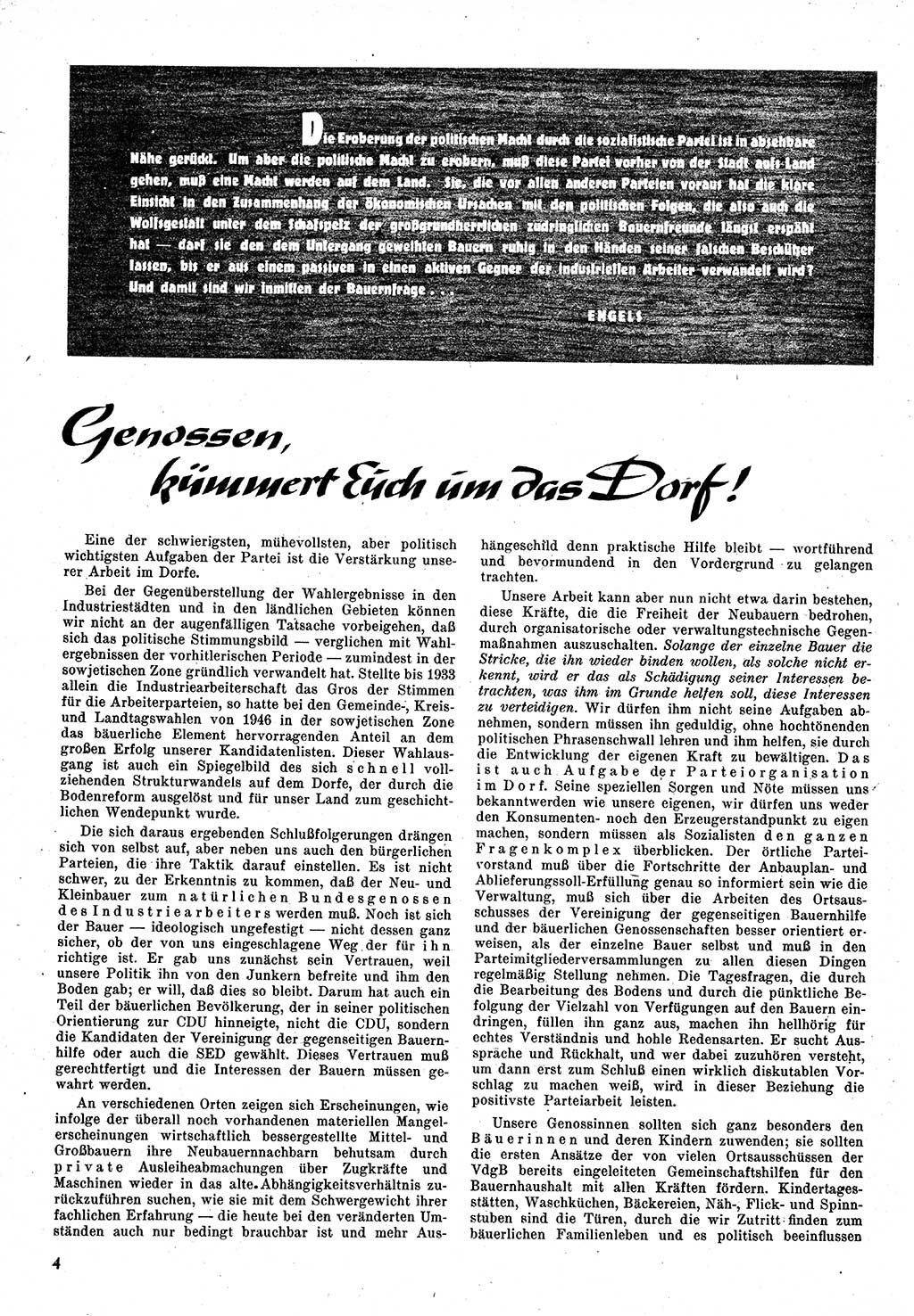 Neuer Weg (NW), Monatsschrift für aktuelle Fragen der Arbeiterbewegung [Zentralkomitee (ZK) Kommunistische Partei Deutschlands (KPD), Sozialistische Einheitspartei Deutschlands (SED)], 1. Jahrgang [Sowjetische Besatzungszone (SBZ) Deutschlands] 1946, Heft 9/4 (NW ZK KPD SED SBZ Dtl. 1946, H. 9/4)