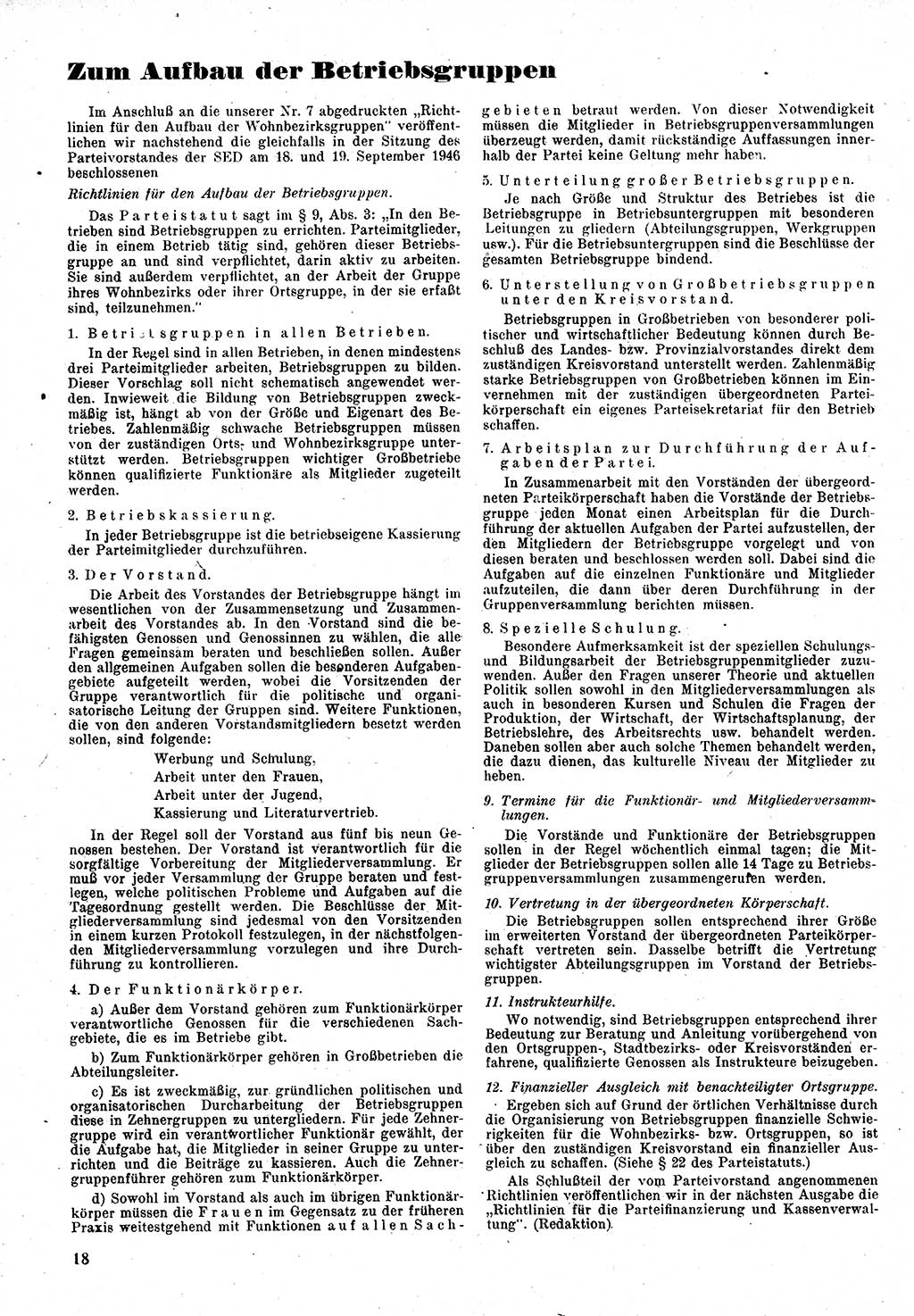 Neuer Weg (NW), Monatsschrift für aktuelle Fragen der Arbeiterbewegung [Zentralkomitee (ZK) Kommunistische Partei Deutschlands (KPD), Sozialistische Einheitspartei Deutschlands (SED)], 1. Jahrgang [Sowjetische Besatzungszone (SBZ) Deutschlands] 1946, Heft 9/18 (NW ZK KPD SED SBZ Dtl. 1946, H. 9/18)