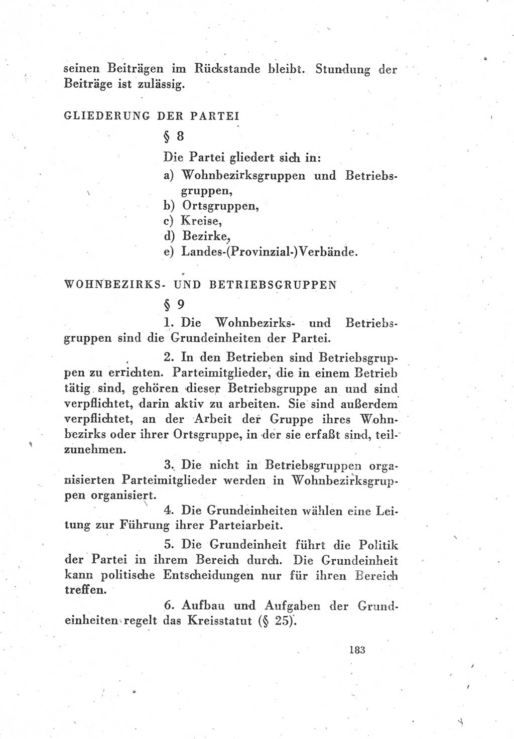 Protokoll des Vereinigungsparteitages der Sozialdemokratischen Partei Deutschlands (SPD) und der Kommunistischen Partei Deutschlands (KPD) [Sowjetische Besatzungszone (SBZ) Deutschlands] 1946, Seite 183 (Prot. VPT SPD KPD SBZ Dtl. 1946, S. 183)