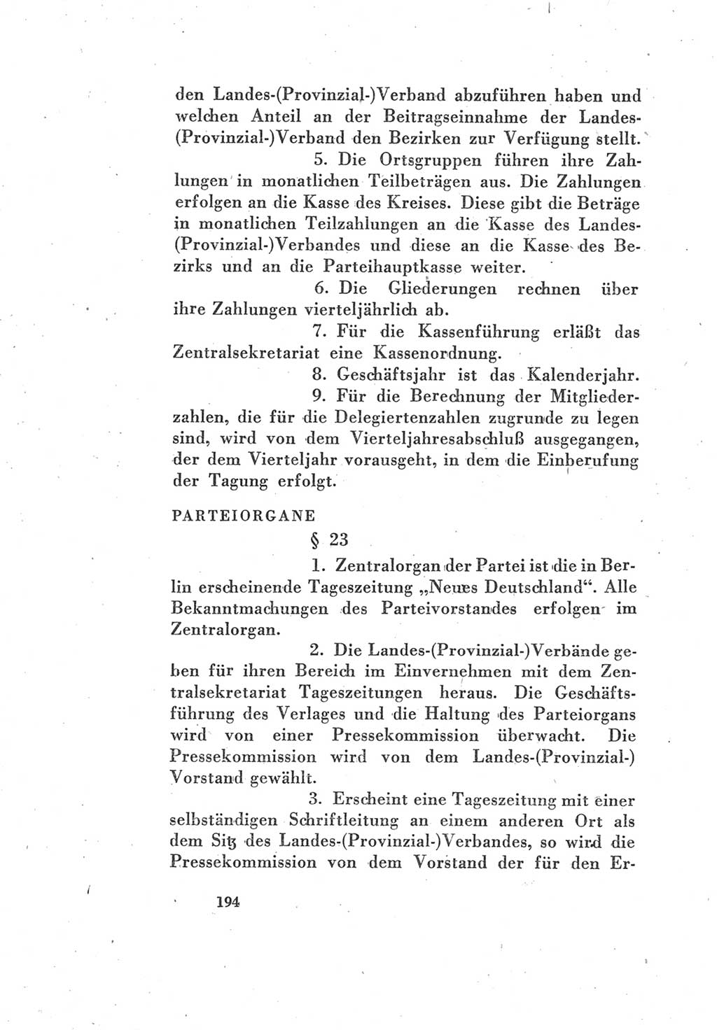 Protokoll des Vereinigungsparteitages der Sozialdemokratischen Partei Deutschlands (SPD) und der Kommunistischen Partei Deutschlands (KPD) [Sowjetische Besatzungszone (SBZ) Deutschlands] 1946, Seite 194 (Prot. VPT SPD KPD SBZ Dtl. 1946, S. 194)