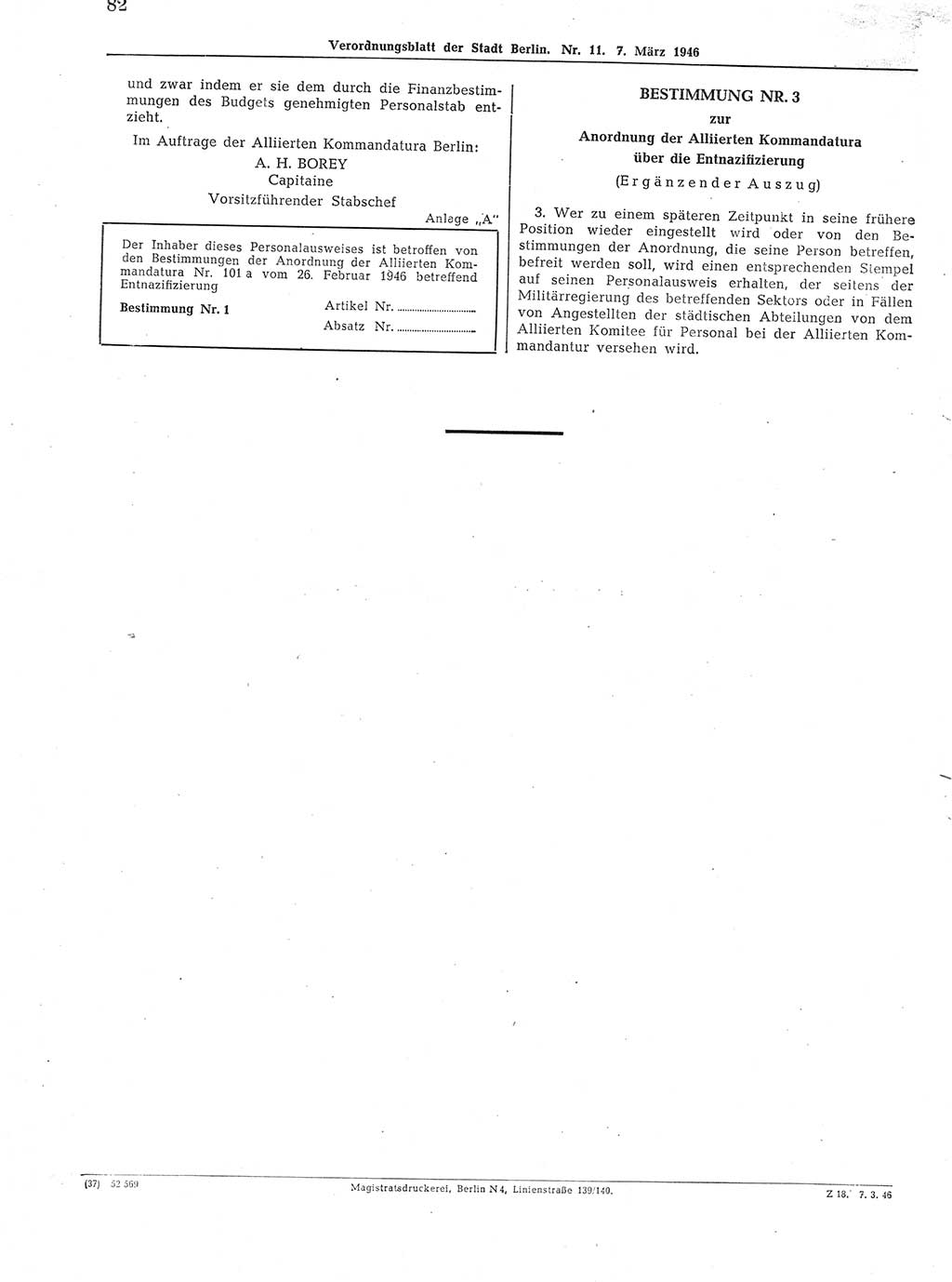 Verordnungsblatt (VOBl.) der Stadt Berlin, für Groß-Berlin 1946, Seite 82 (VOBl. Bln. 1946, S. 82)