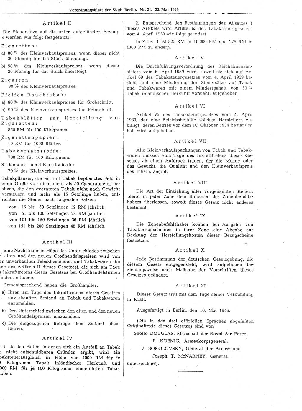 Verordnungsblatt (VOBl.) der Stadt Berlin, für Groß-Berlin 1946, Seite 161 (VOBl. Bln. 1946, S. 161)
