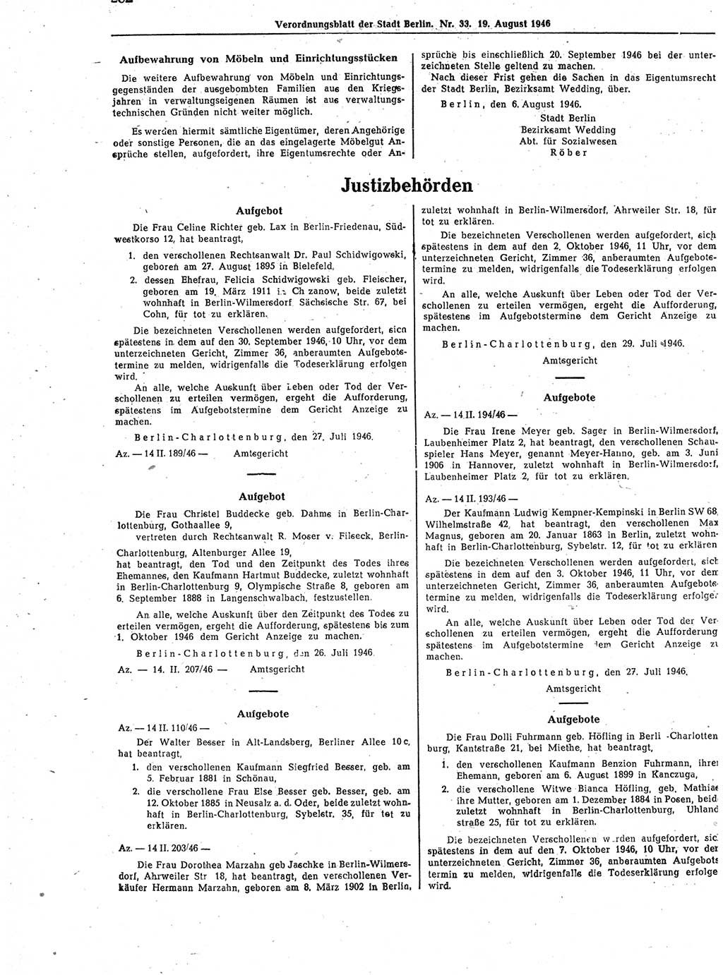 Verordnungsblatt (VOBl.) der Stadt Berlin, für Groß-Berlin 1946, Seite 282 (VOBl. Bln. 1946, S. 282)