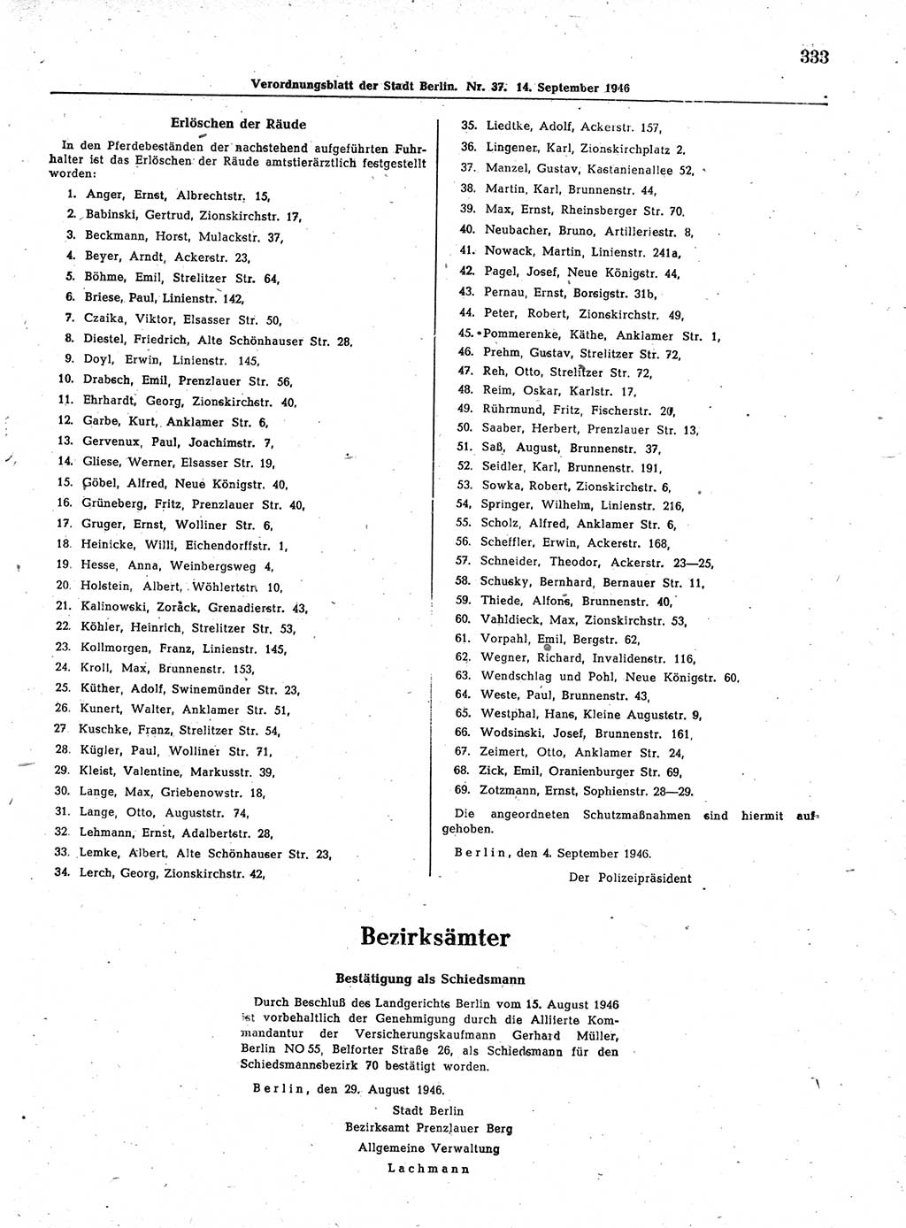 Verordnungsblatt (VOBl.) der Stadt Berlin, für Groß-Berlin 1946, Seite 333 (VOBl. Bln. 1946, S. 333)