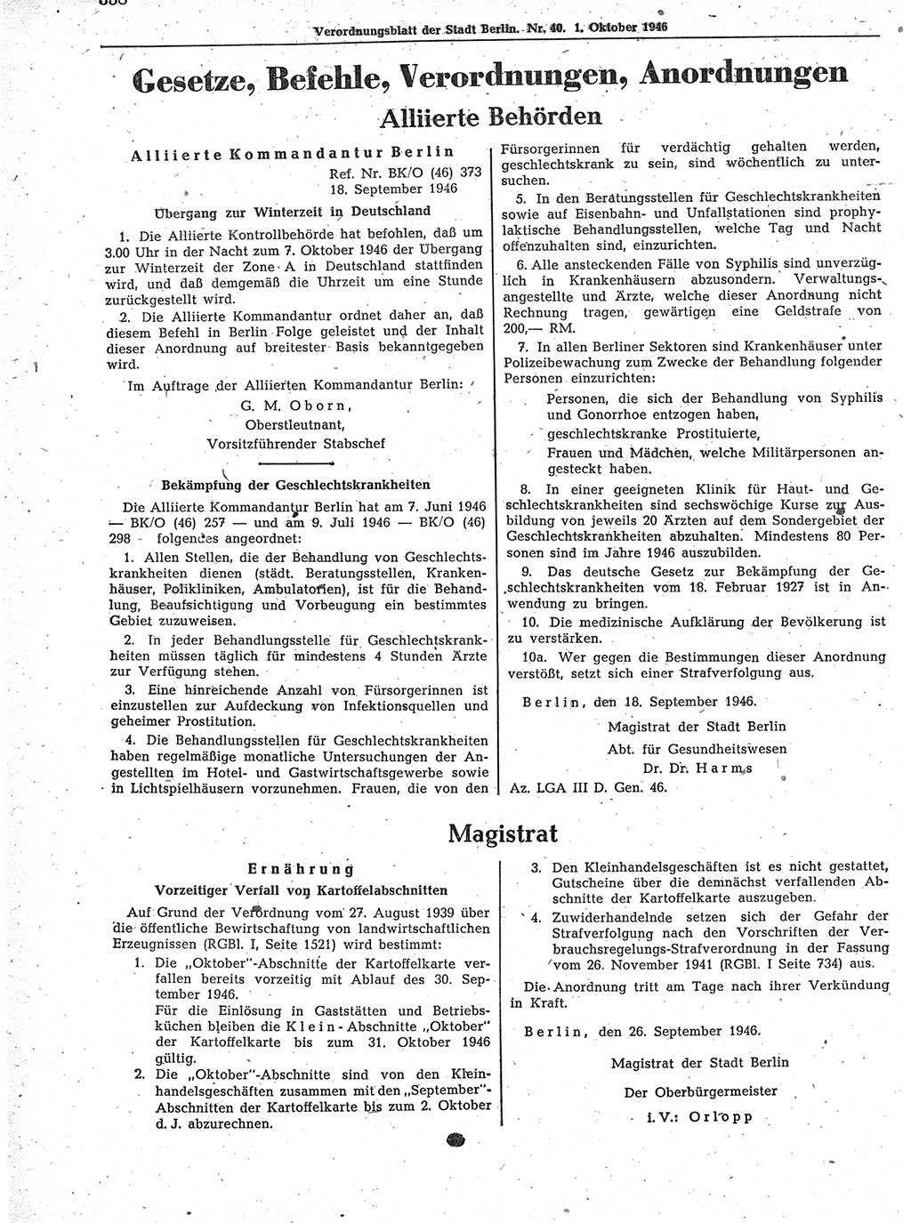 Verordnungsblatt (VOBl.) der Stadt Berlin, für Groß-Berlin 1946, Seite 358 (VOBl. Bln. 1946, S. 358)