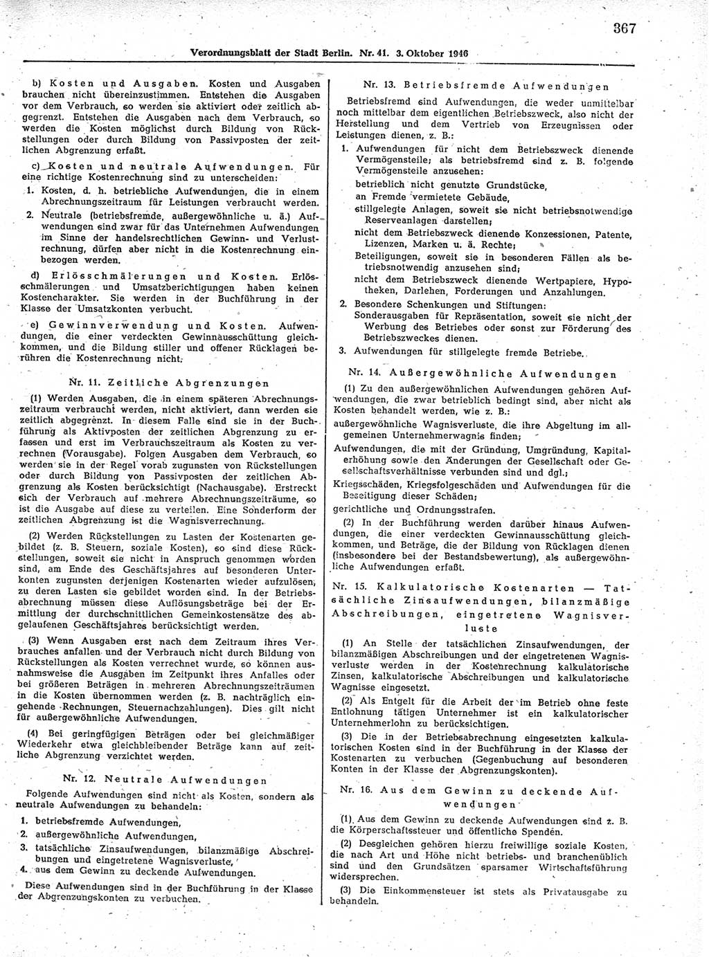 Verordnungsblatt (VOBl.) der Stadt Berlin, für Groß-Berlin 1946, Seite 367 (VOBl. Bln. 1946, S. 367)