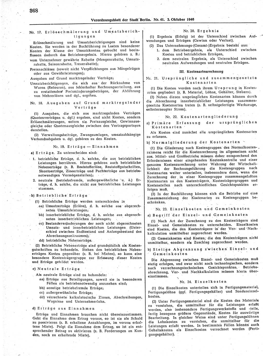 Verordnungsblatt (VOBl.) der Stadt Berlin, für Groß-Berlin 1946, Seite 368 (VOBl. Bln. 1946, S. 368)