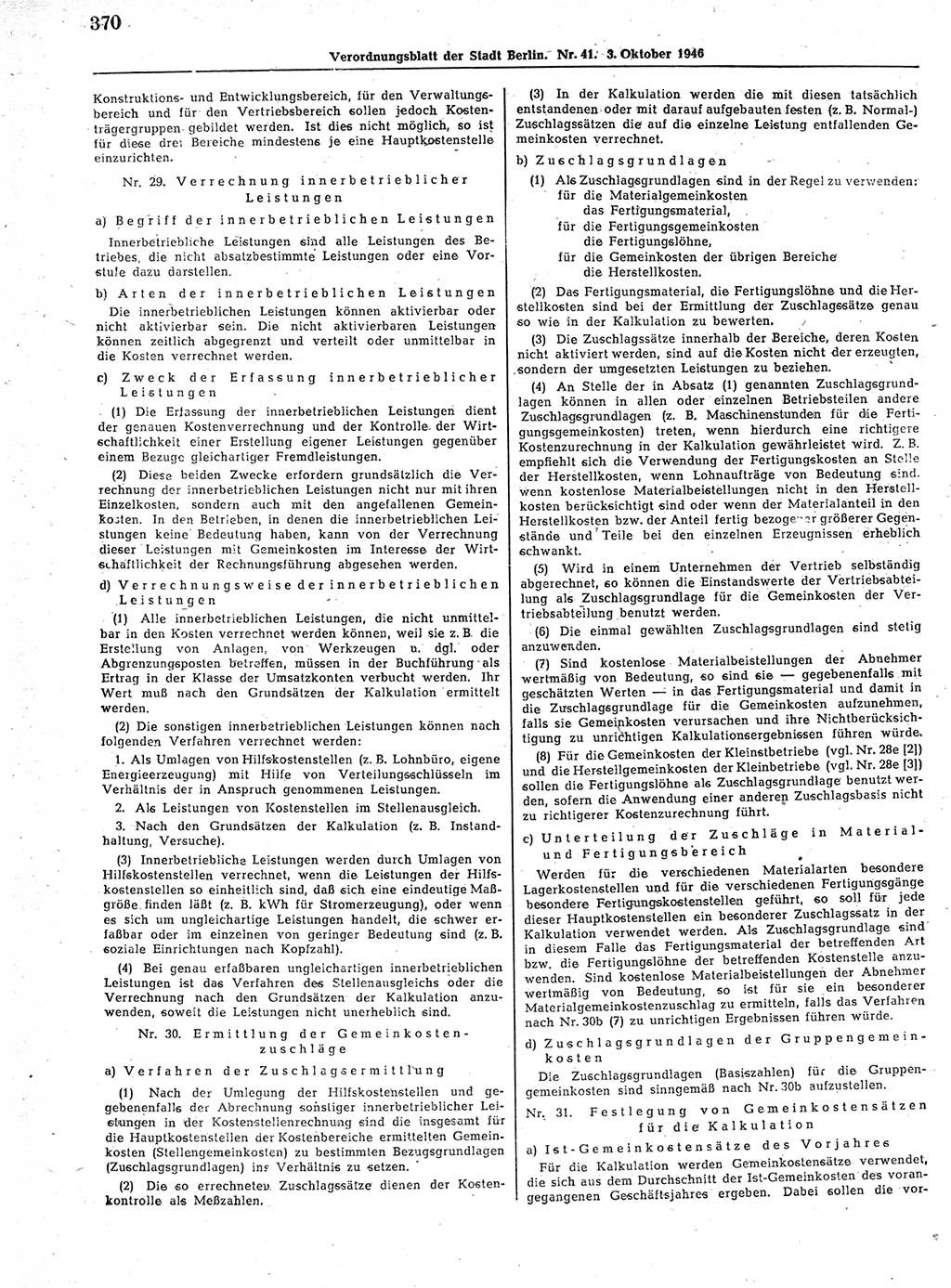 Verordnungsblatt (VOBl.) der Stadt Berlin, für Groß-Berlin 1946, Seite 370 (VOBl. Bln. 1946, S. 370)