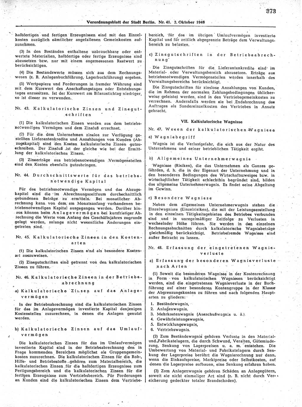 Verordnungsblatt (VOBl.) der Stadt Berlin, für Groß-Berlin 1946, Seite 373 (VOBl. Bln. 1946, S. 373)
