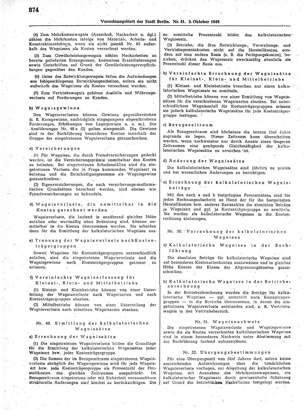 Verordnungsblatt (VOBl.) der Stadt Berlin, für Groß-Berlin 1946, Seite 374 (VOBl. Bln. 1946, S. 374)